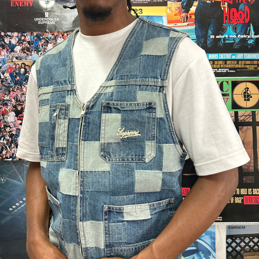 SUPREME SS21 PATCHED DENIM VEST
