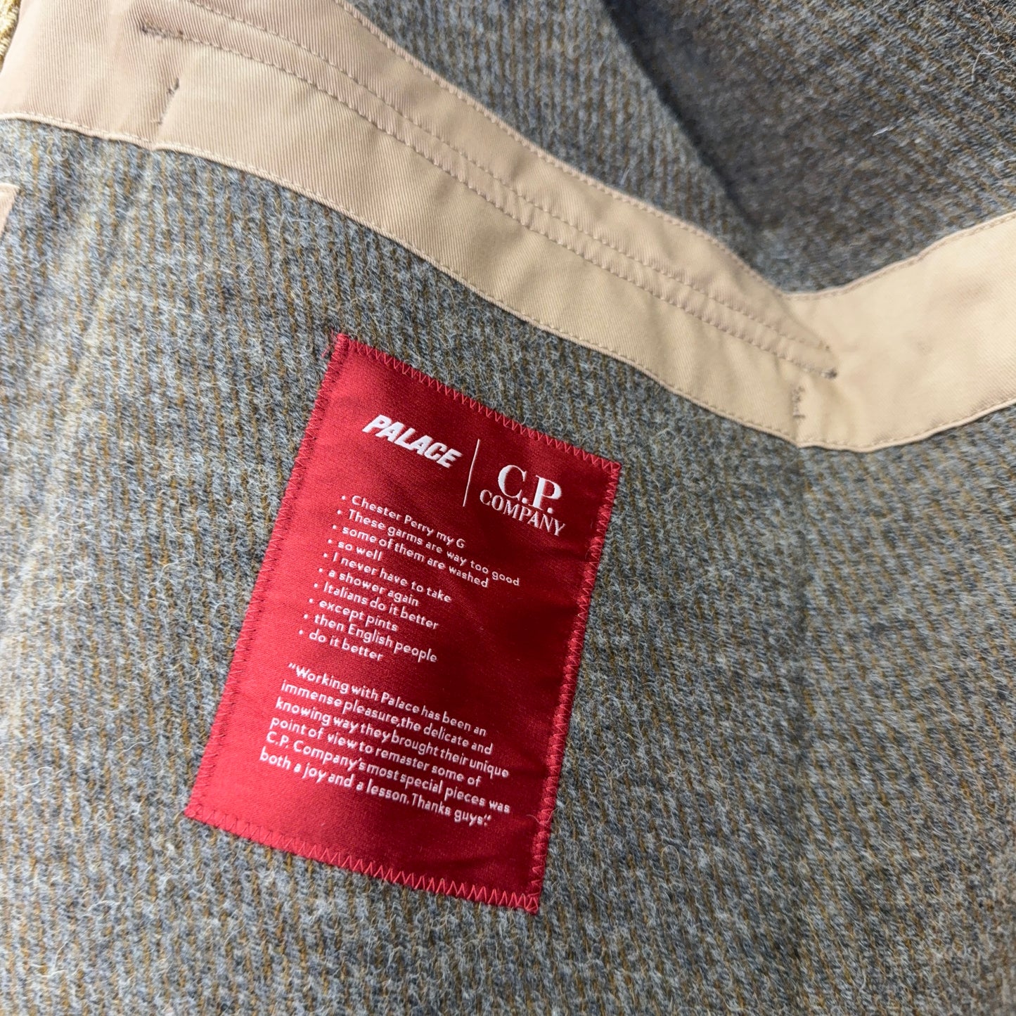 PALACE C.P COMPANY FW22 DUFFEL RUBBER WOOL JACKET