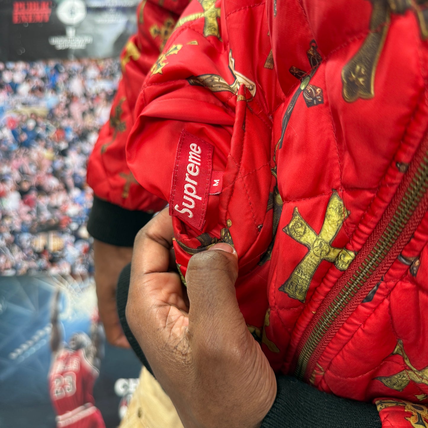 SUPREME SS13 REVERSIBLE CROSSES BOMBER JACKET