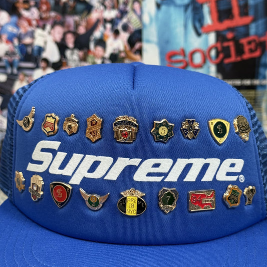 SUPREME SS26 BLUE PIN MESH BACK CAP