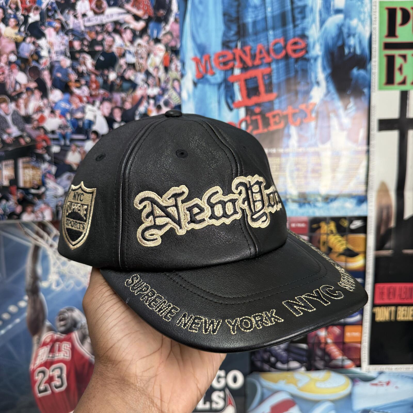SUPREME FW25 NEW YORK LEATHER 6 PANEL CAP – Bythepeace