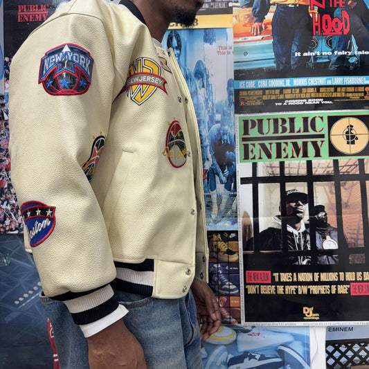 NEW YORK VINTAGE LEATHER VARSITY JACKET