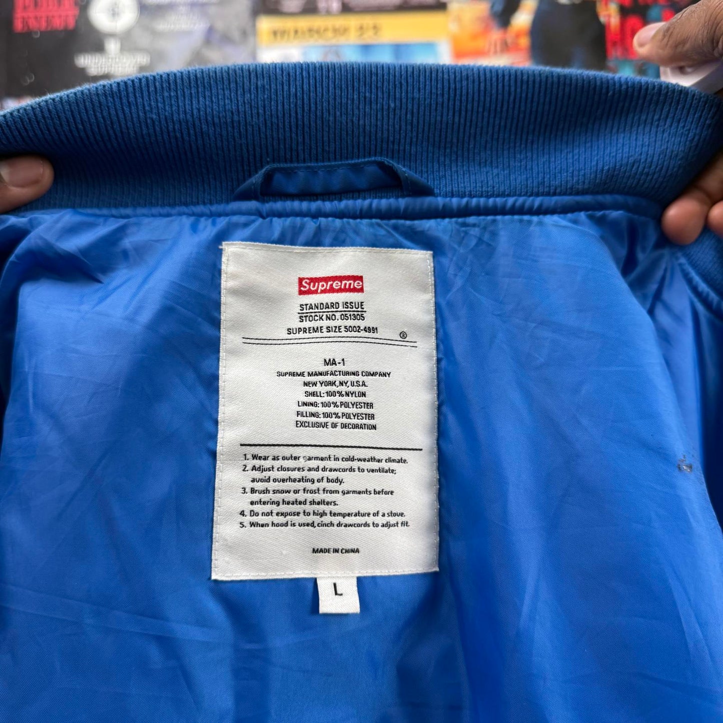 SUPREME SS22 2ND TO NONE MA-1 BOMBER JACKET