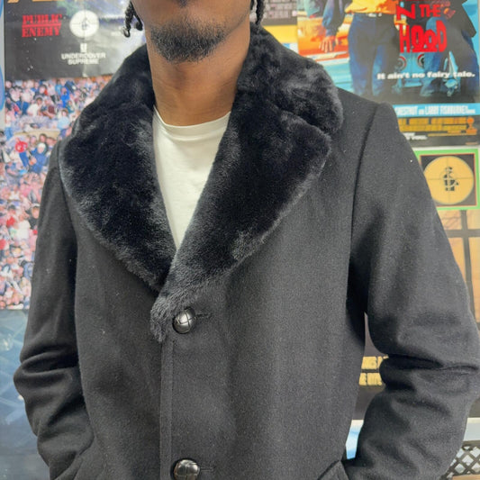 SUPREME FW15 FUR COLLAR TWEED COAT