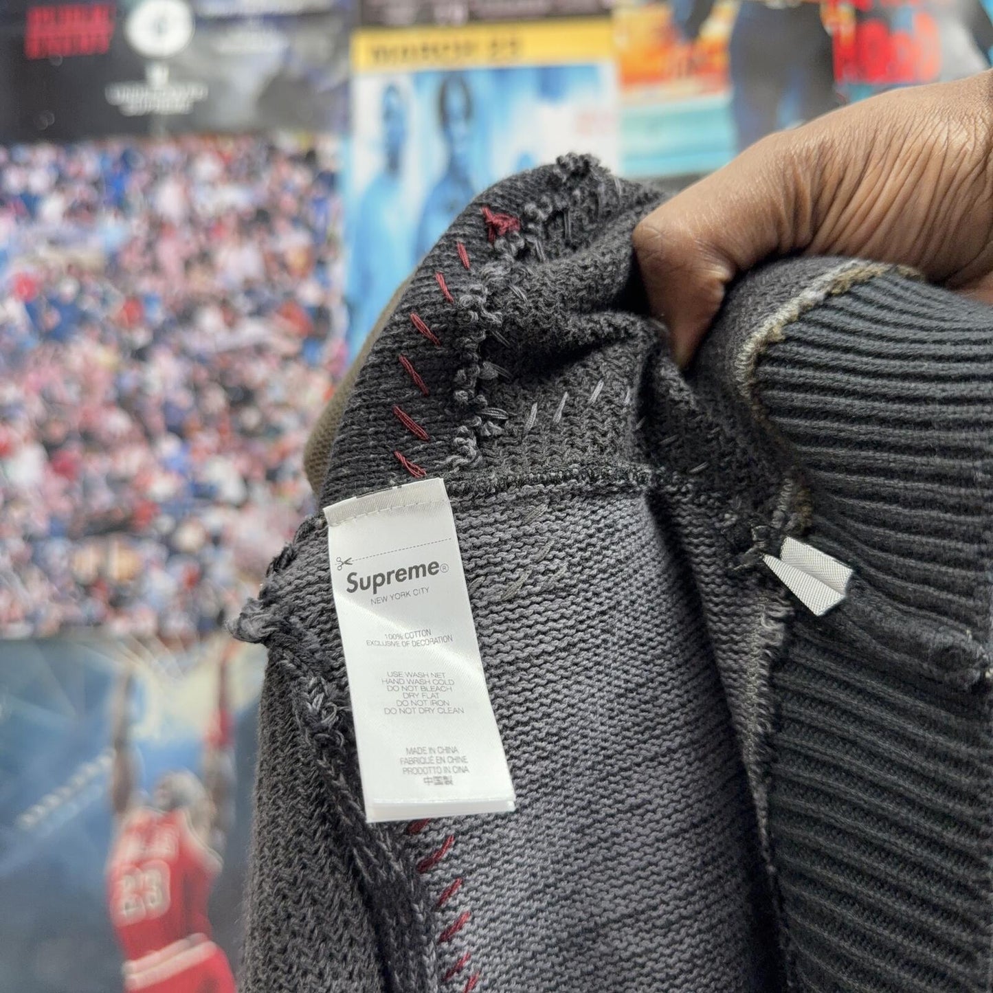 SUPREME FW23 BLACKMEANS PATCHWORK ZIP UP HOODIE