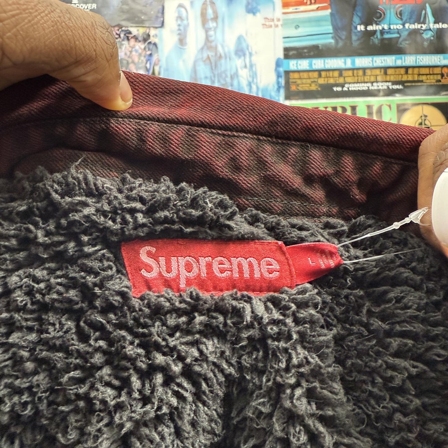 SUPREME FW24 FAUX SHEARLING LINED WORK SHIRT