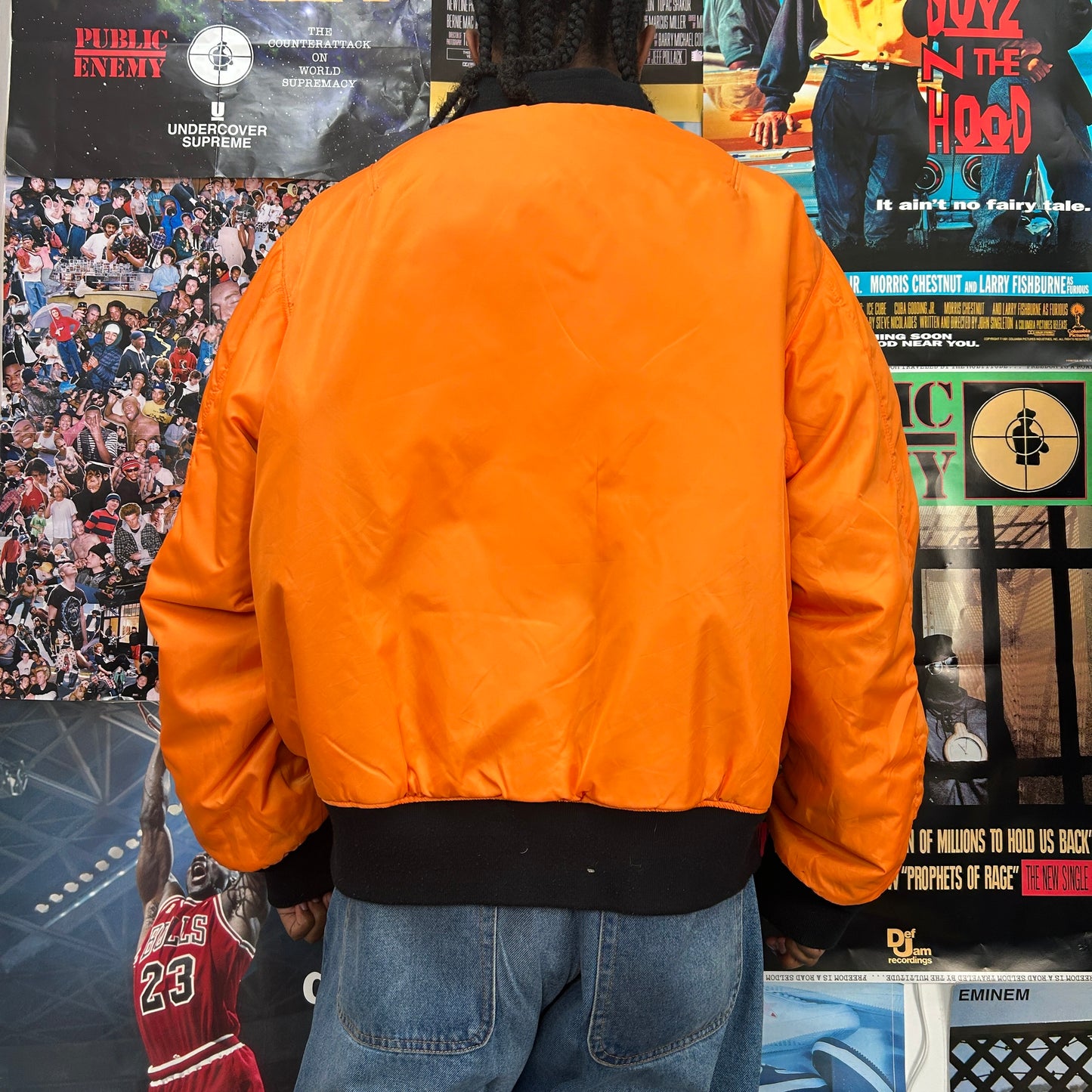 SUPREME FW20 GLOBE MA-1 REVERSIBLE BOMBER JACKET