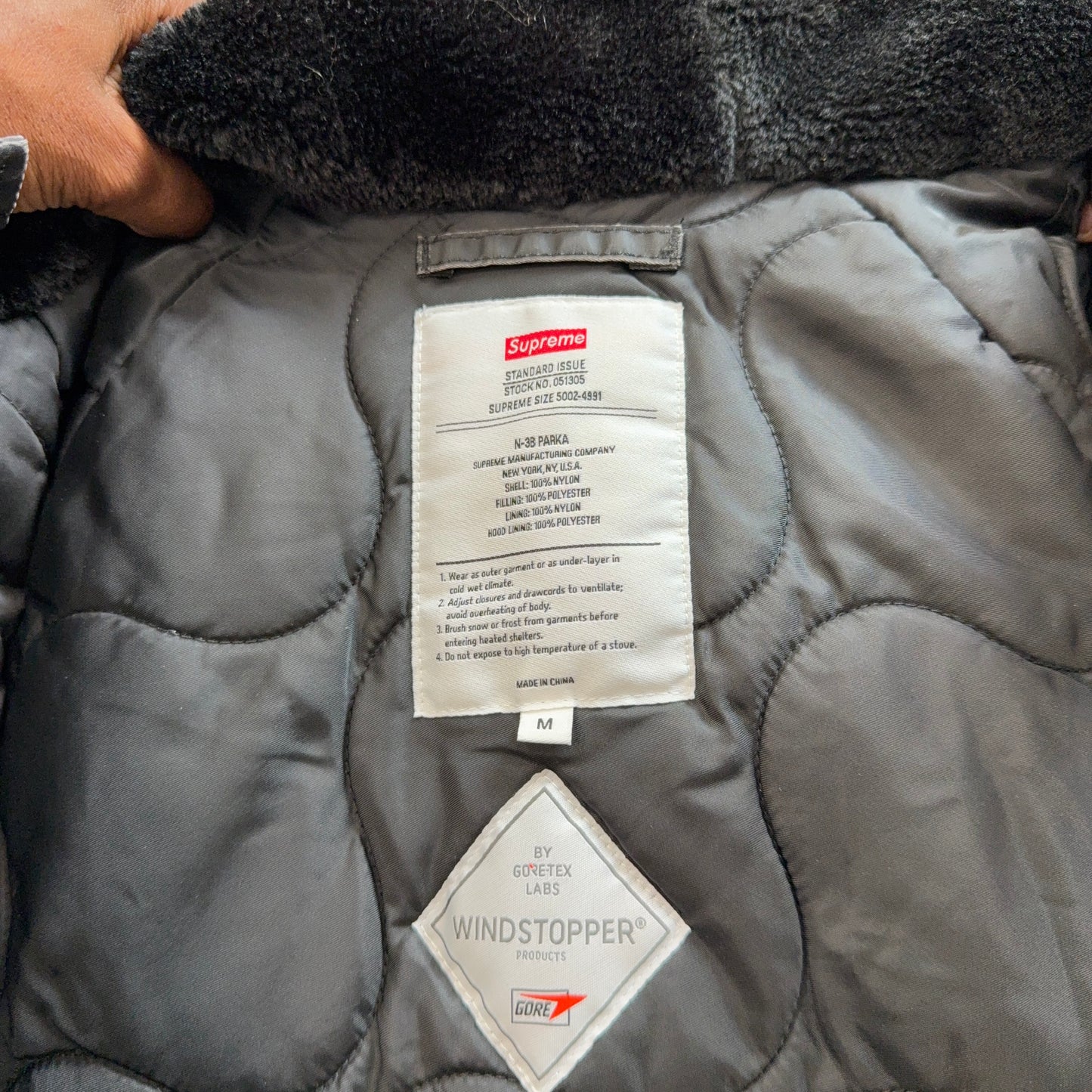 SUPREME FW24 WASHED FLIGHT SATIN N-3B PARKA