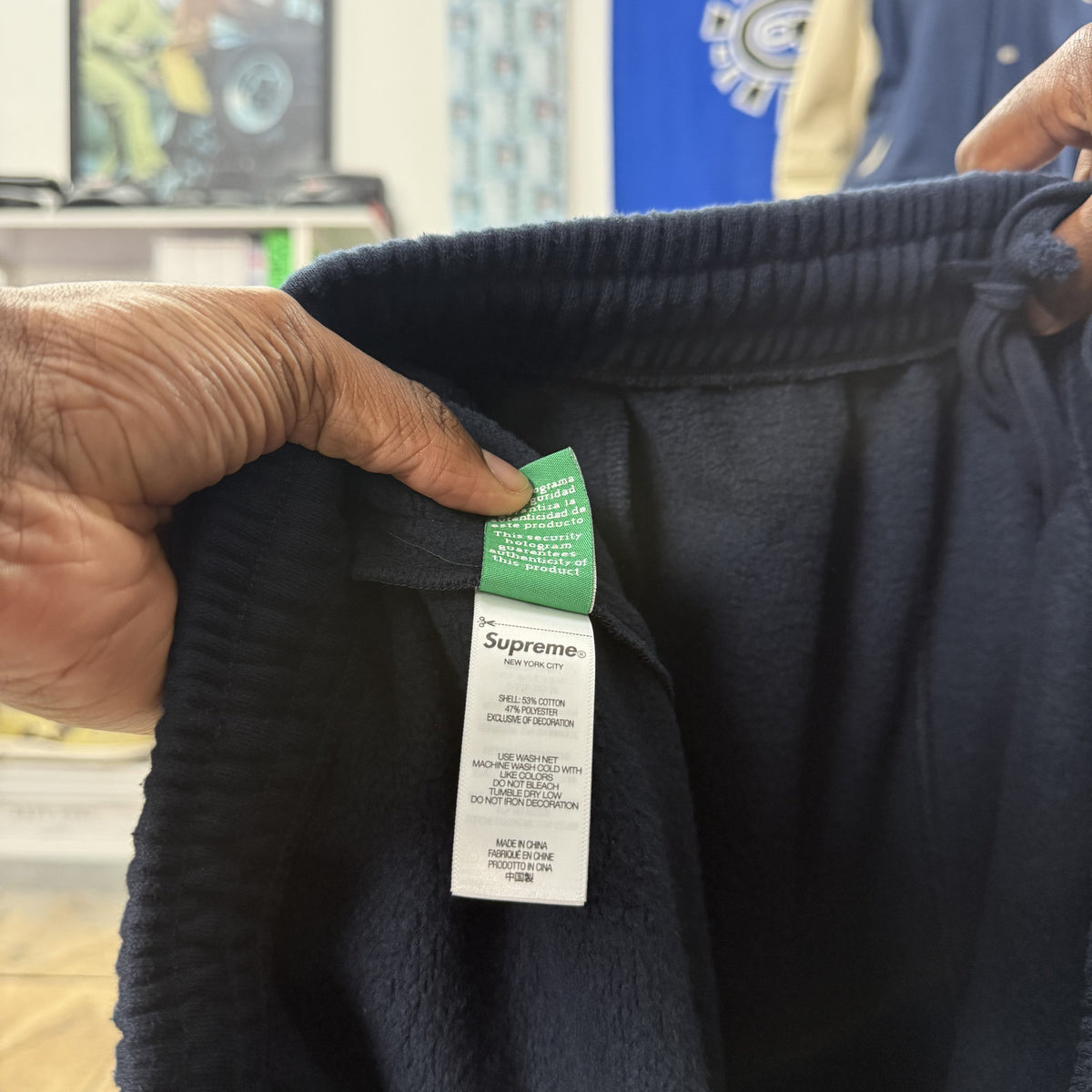 SUPREME X LA MARTINA SS26 NAVY SWEATPANTS
