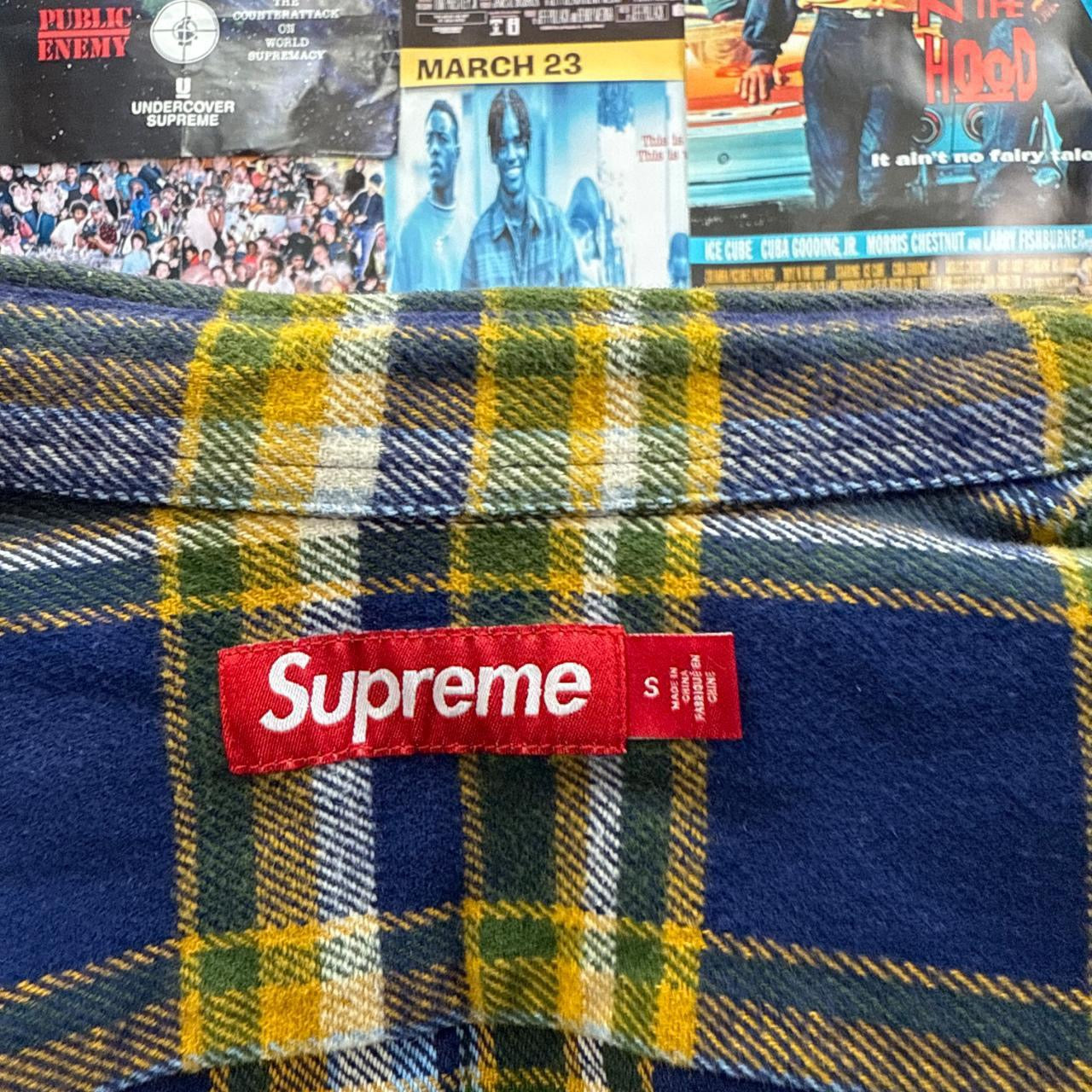SUPREME SS25 OLD ENGLISH PLAID FLANNEL SHIRT