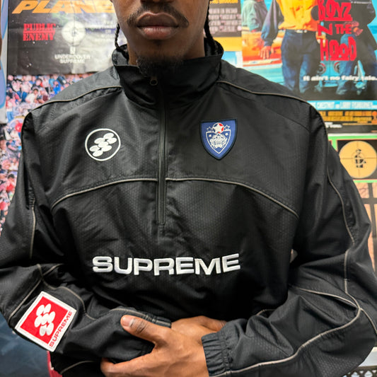 SUPREME FW24 BLACK REFLECTIVE PIPING PULLOVER JACKET