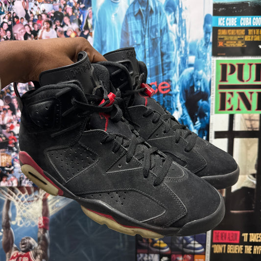 JORDAN 6 2009 BULLS BLACK VARSITY RED