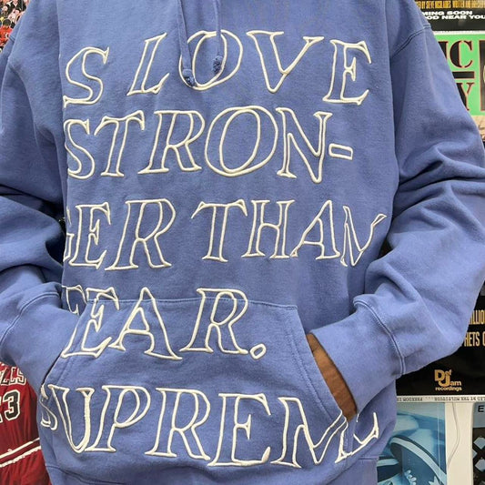 SUPREME SS23 STRONGER THAN FEAR HOODIE
