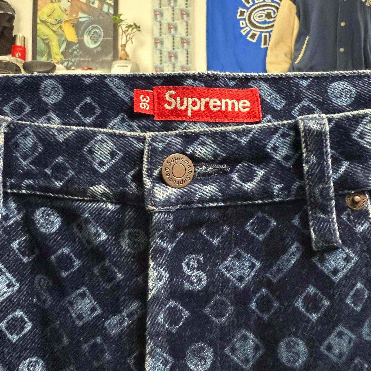 SUPREME FW24 FLOCKED LOOOSE FIT JEANS