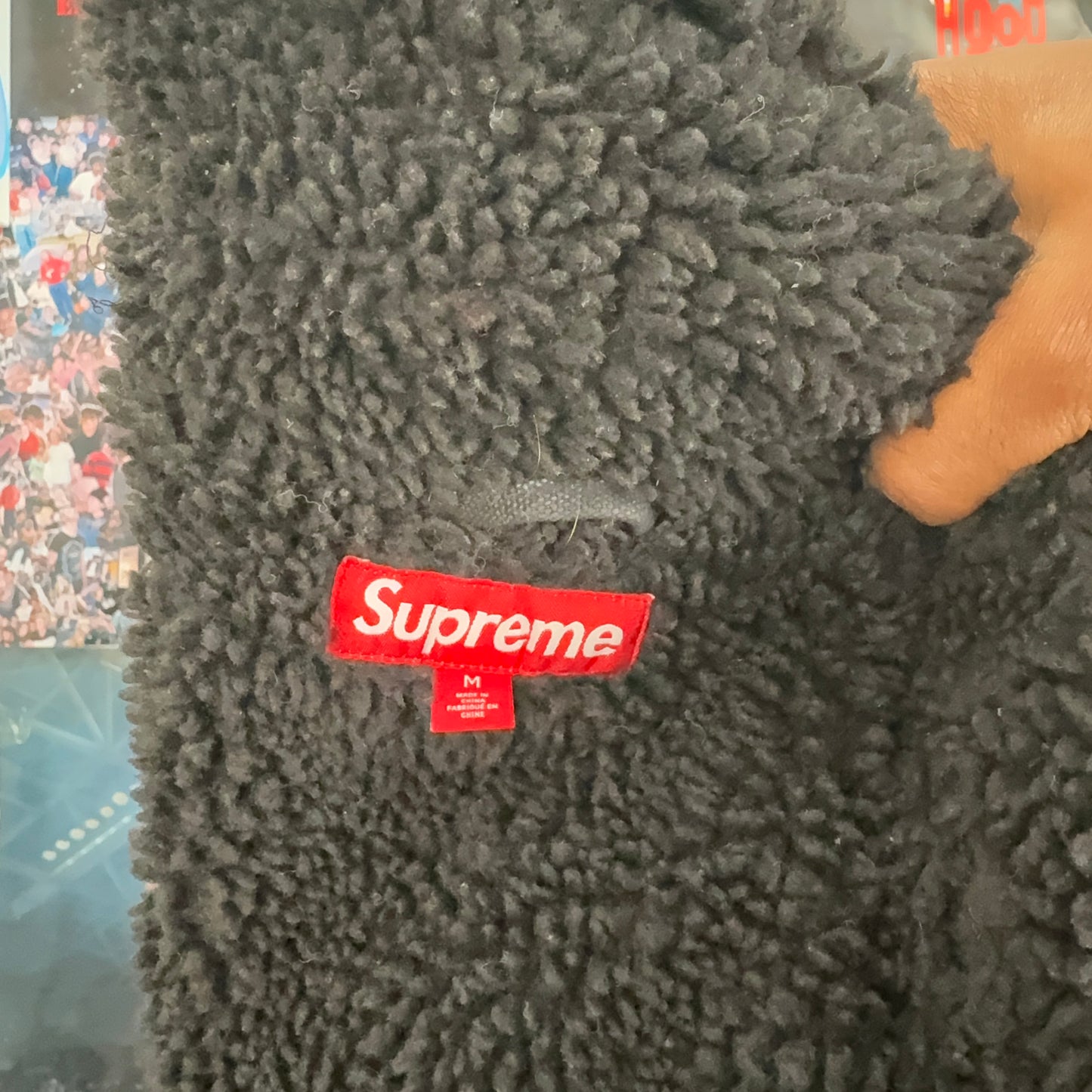 SUPREME FW24 FAUX SHEARLING LINED BOMBER JACKET