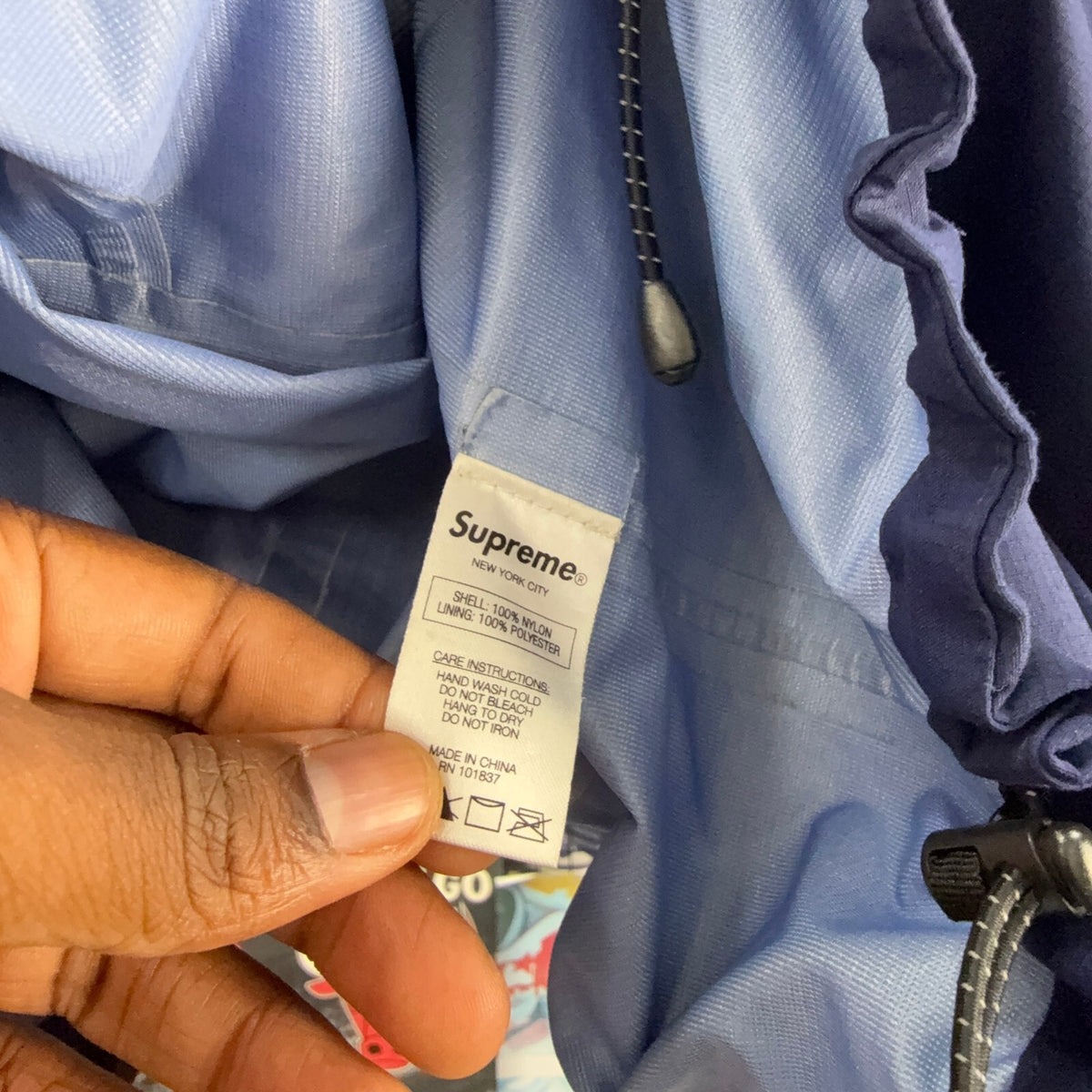 SUPREME HI-VIS TAPED SEAM FW14 JACKET BLUE