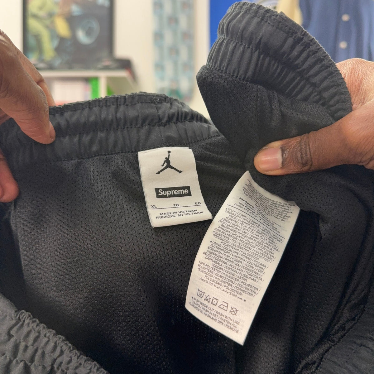 SUPREME JORDAN SS26 BLACK TRACK PANTS