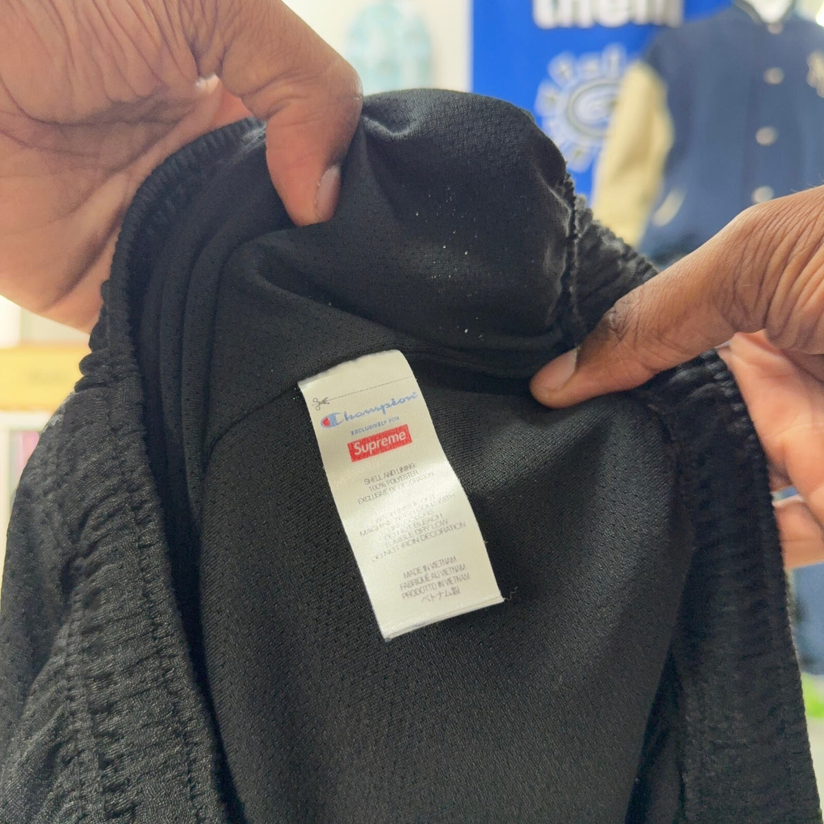 SUPREME X CHAMPION SS24 BLACK MESH SHORTS