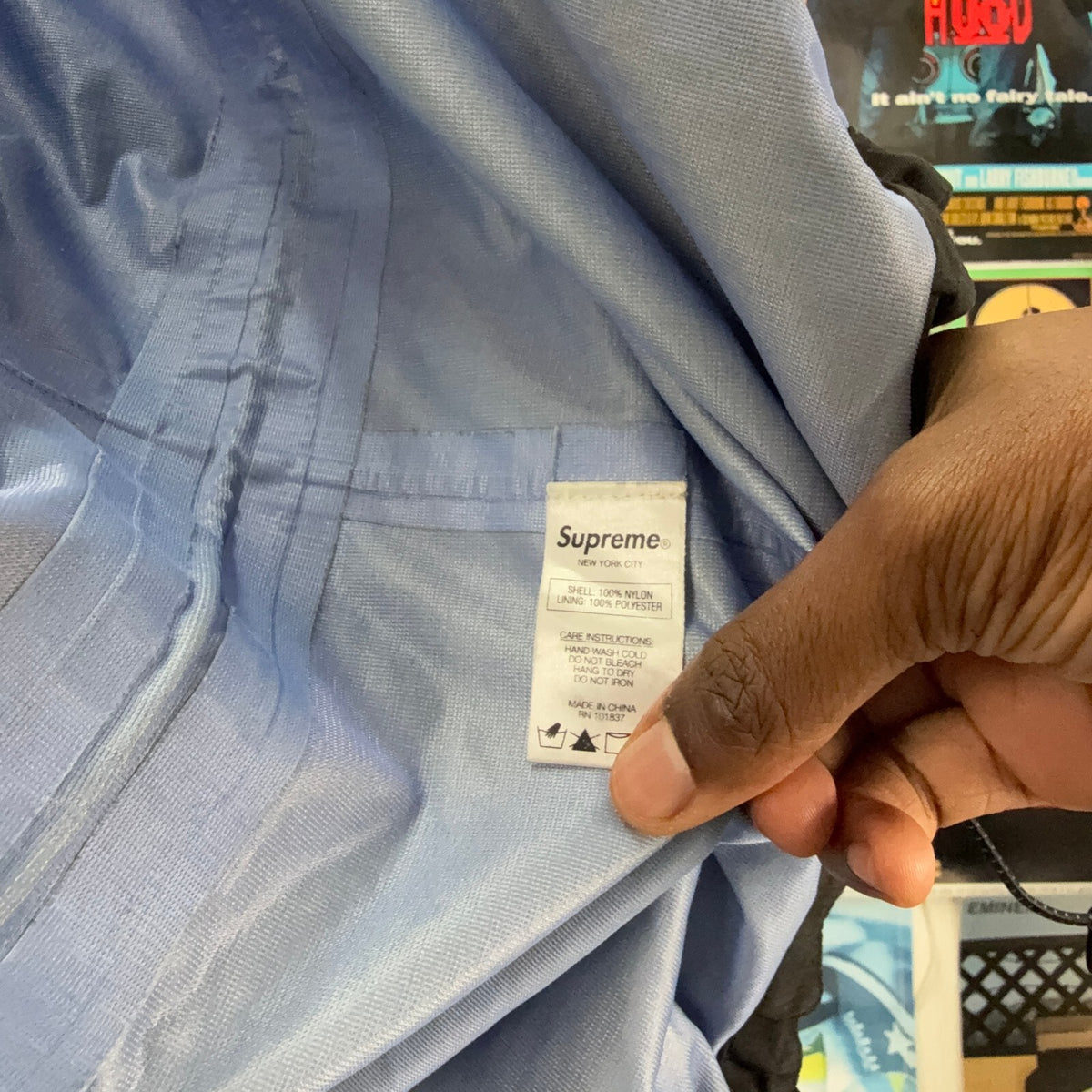 SUPREME HI-VIS TAPED SEAM FW14 JACKET BLACK