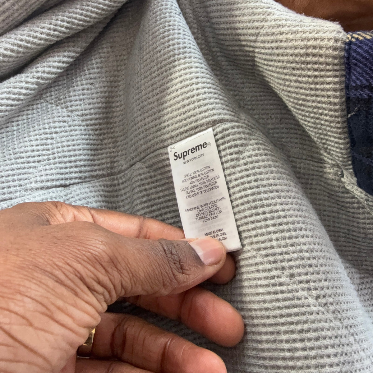 SUPREME FW25 THERMAL LINED ZIP UP FLANNEL SHIRT