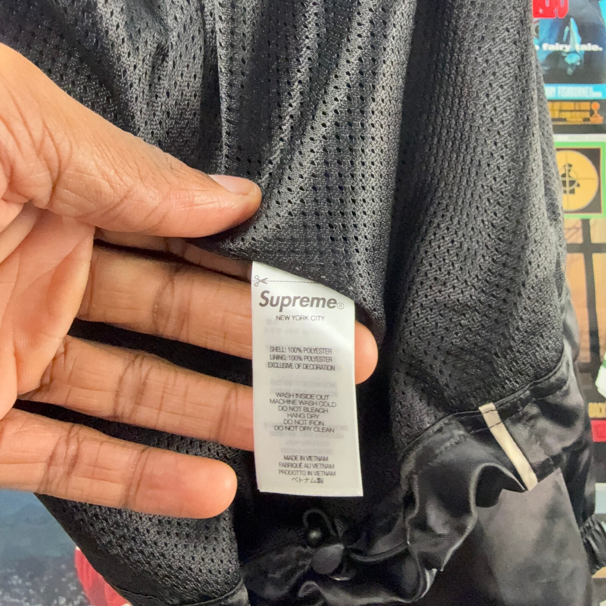 SUPREME SS24 BLACK SATIN HOODED TRACK JACKET