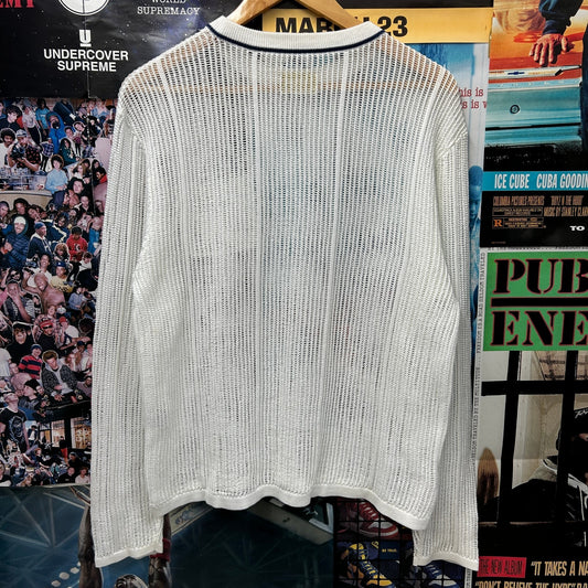 AIME LEON DORE MESH KNIT WHITE LONG SLEEVE