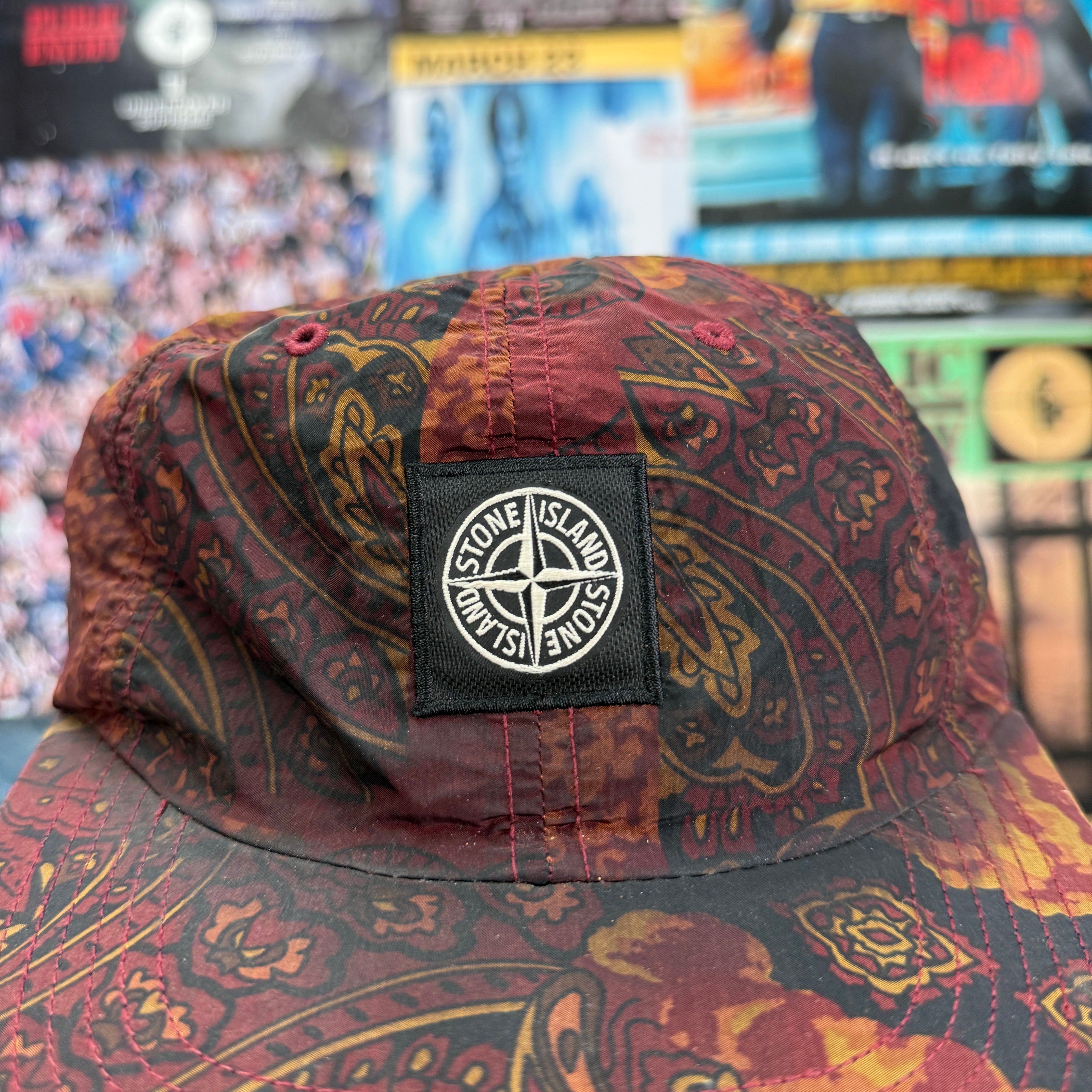 STONE ISLAND X SUPREME METAL REFLECTIVE CAP MAROON
