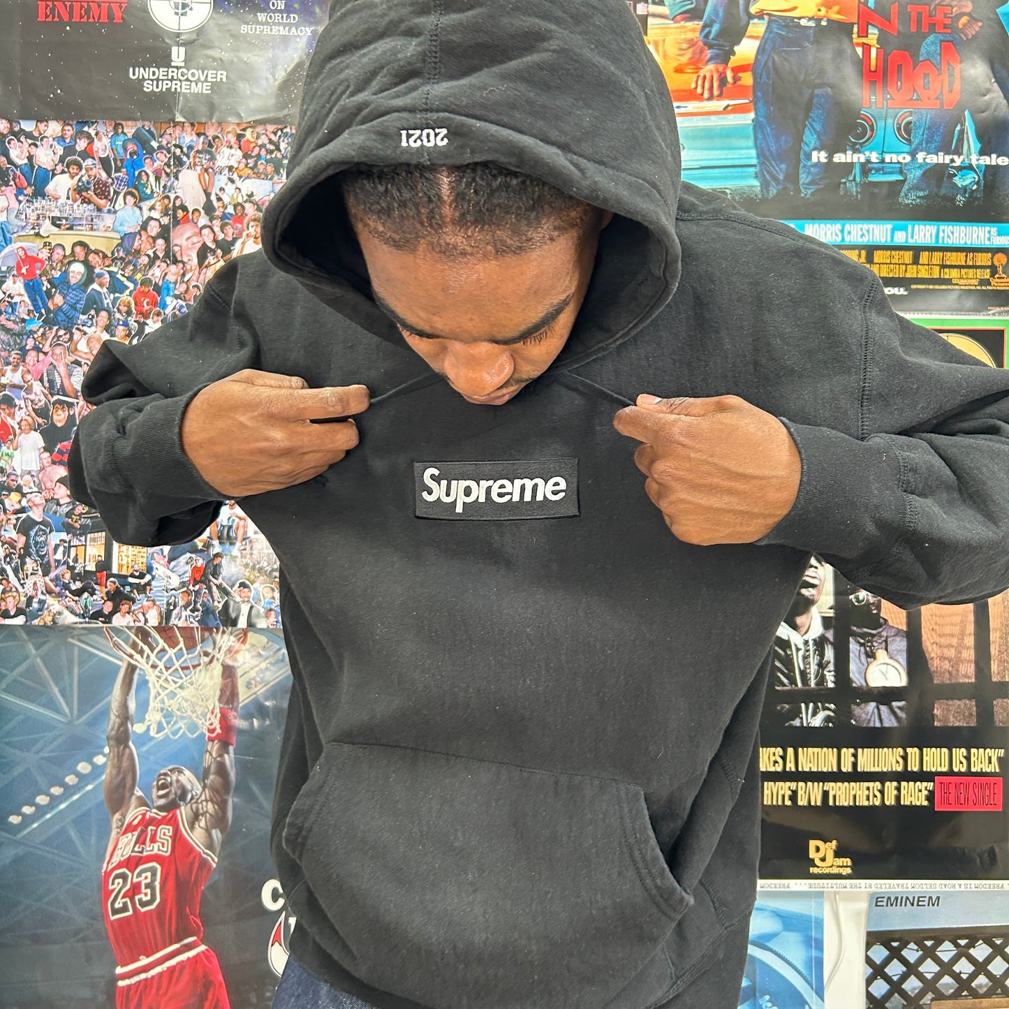 SUPREME FW21 BLACK BOX LOGO HOODIE