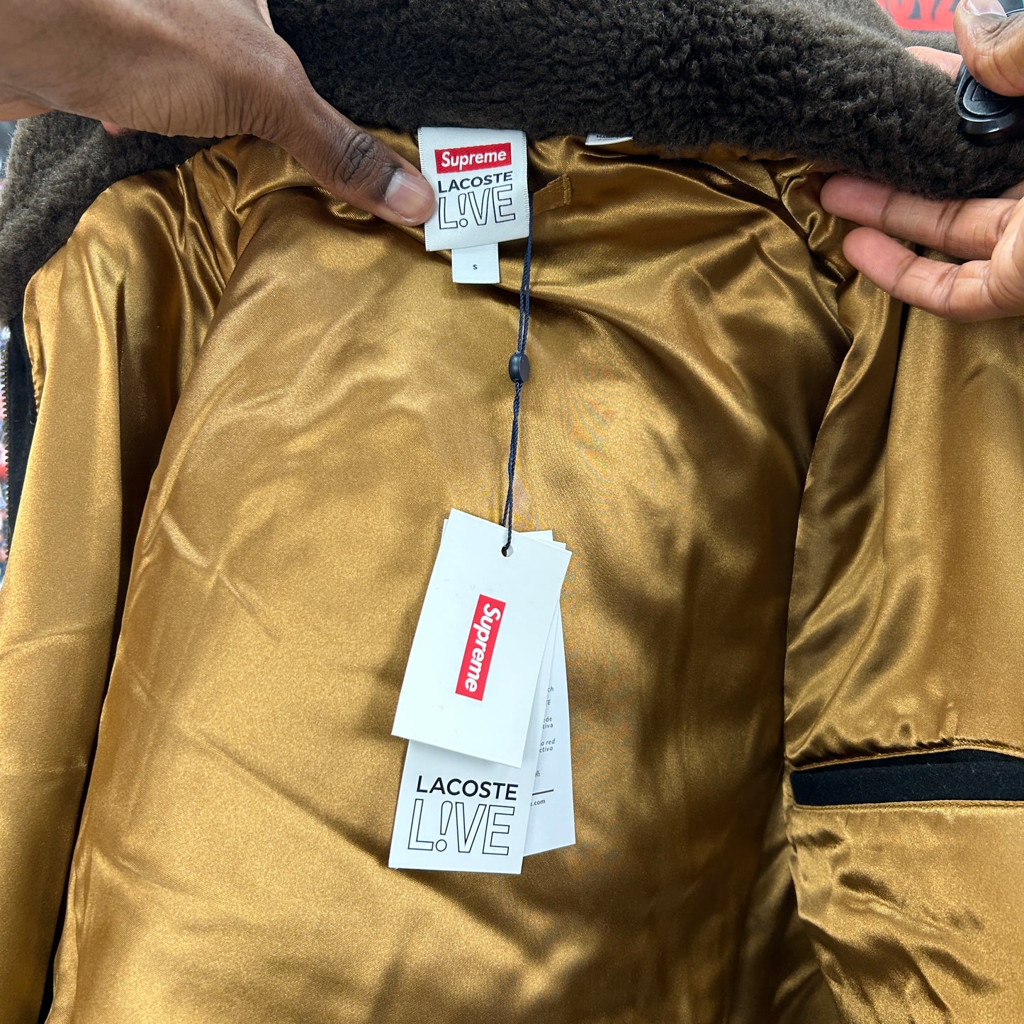 SUPREME LACOSTE FW19 WOOL VARSITY JACKET