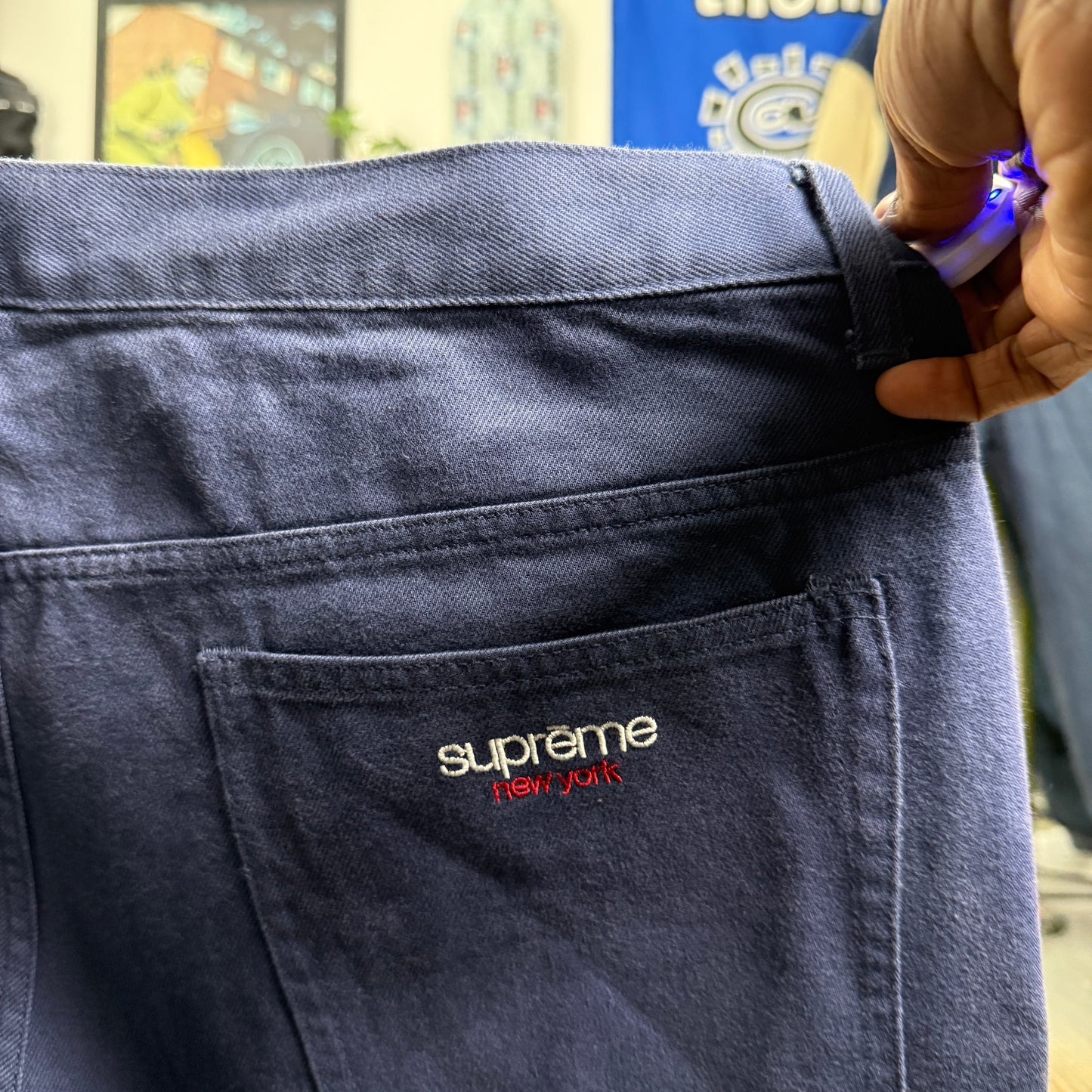 SUPREME SS24 BAGGY NAVY JEANS