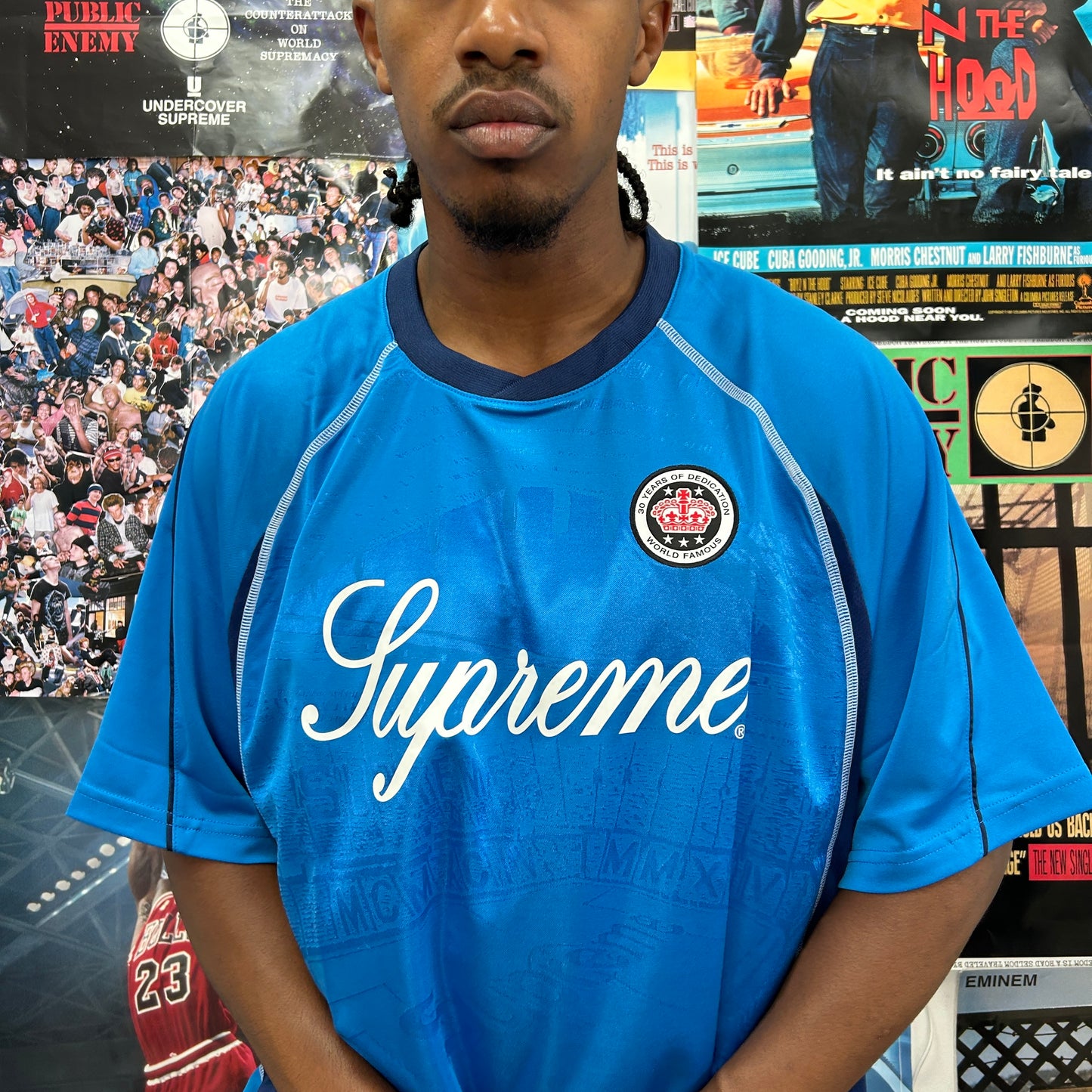 SUPREME SS24 JACQUARD SOCCER FOOTBALL JERSEY