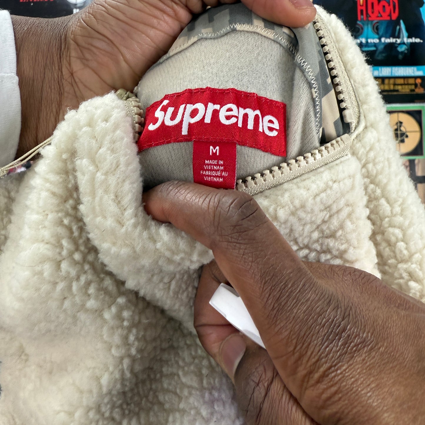 SUPREME FW23 POLARTEC SHEARLING REVERSIBLE PULLOVER