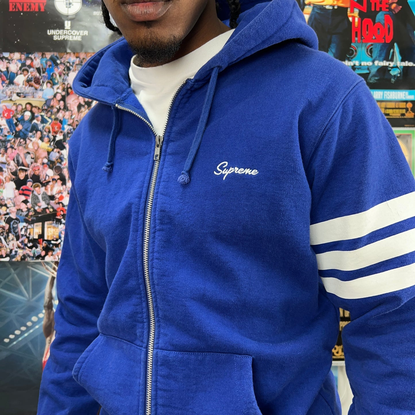 SUPREME 2008 94 STRIPED ZIP UP HOODIE