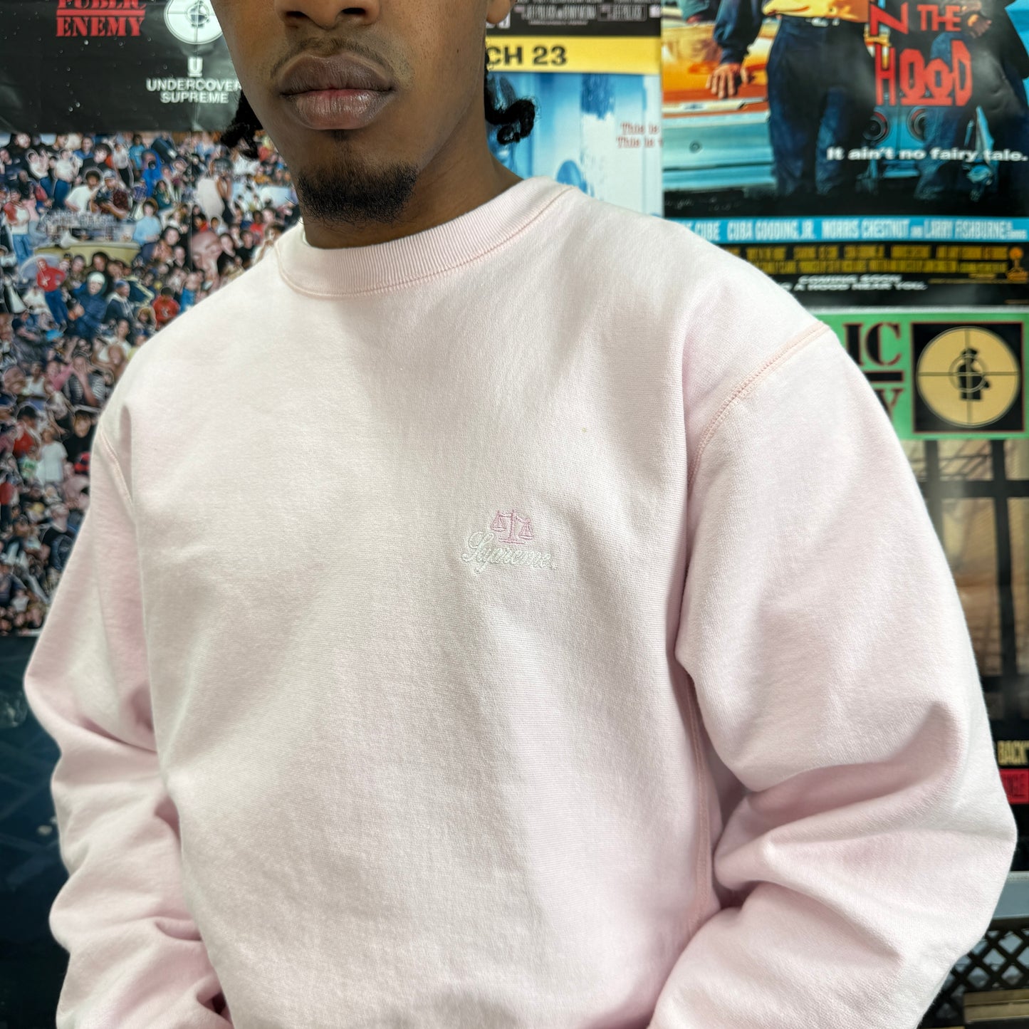 SUPREME 2006 JUSTICE PINK CREWNECK