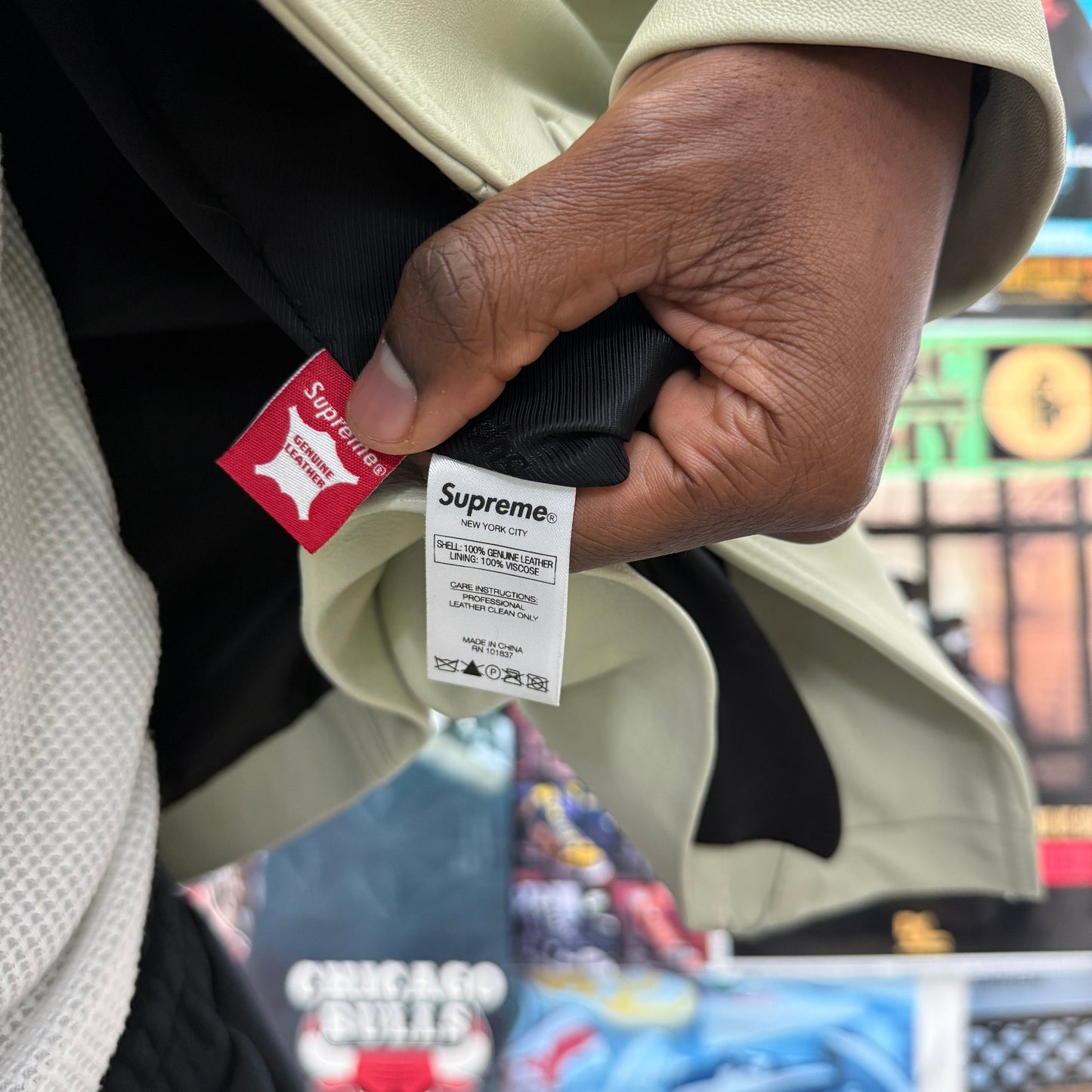 SUPREME SS21 BRAIDED LEATHER OVERCOAT