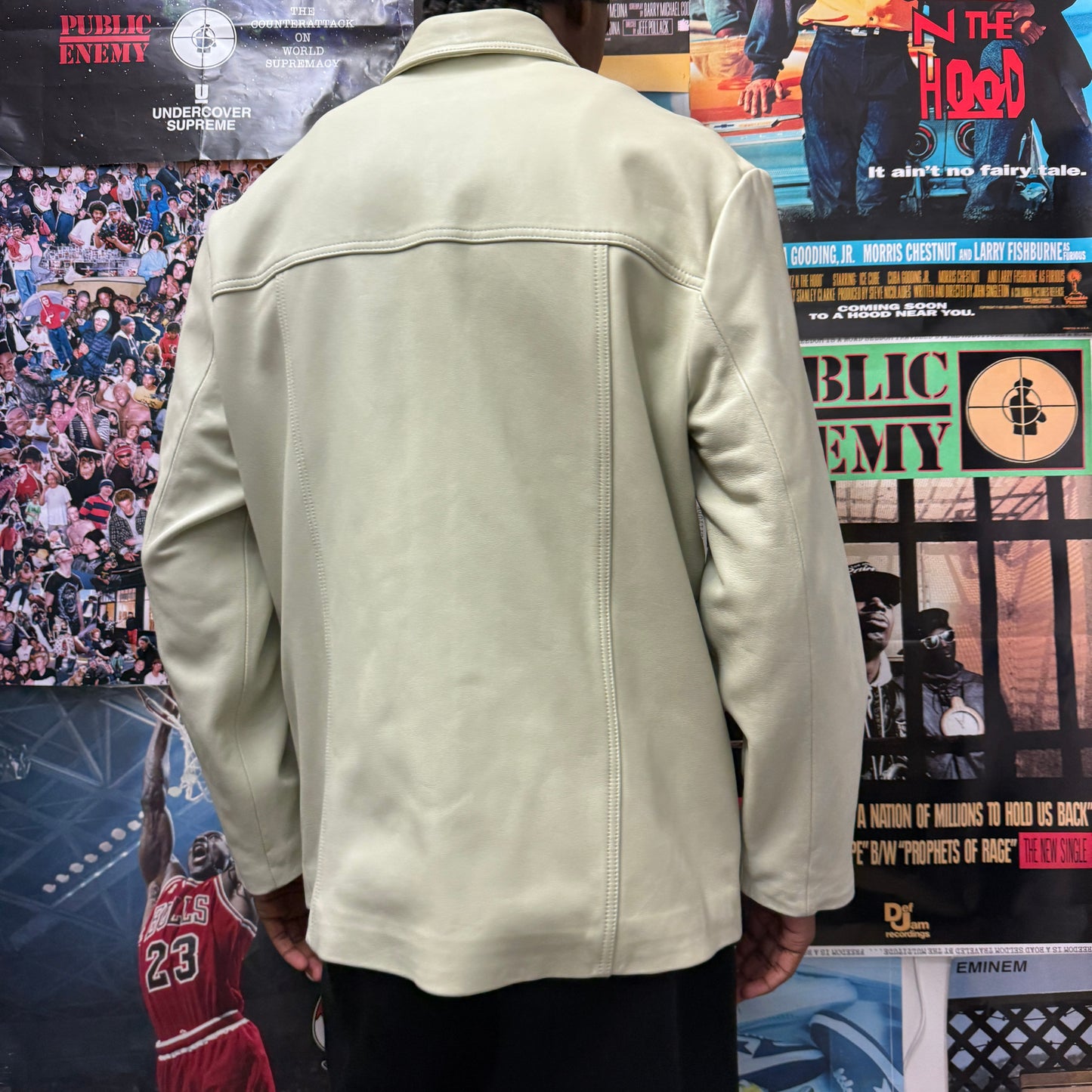SUPREME SS21 BRAIDED LEATHER OVERCOAT