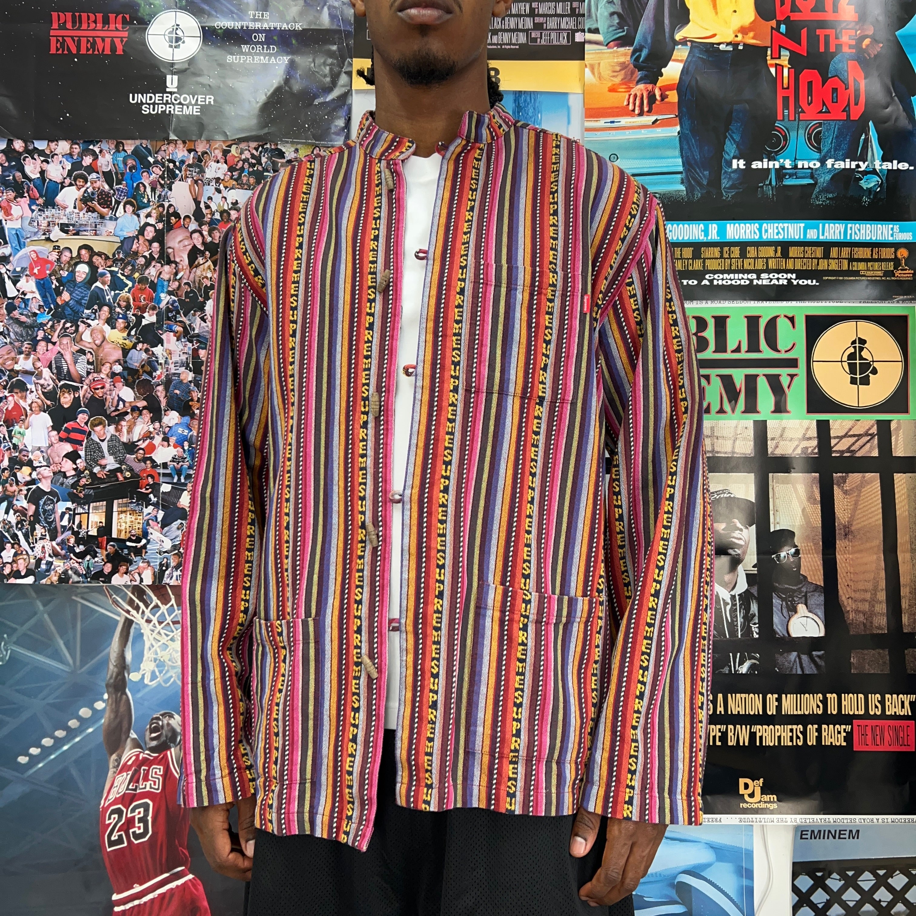 SUPREME WOVEN WOODEN BUTTON SHIRT