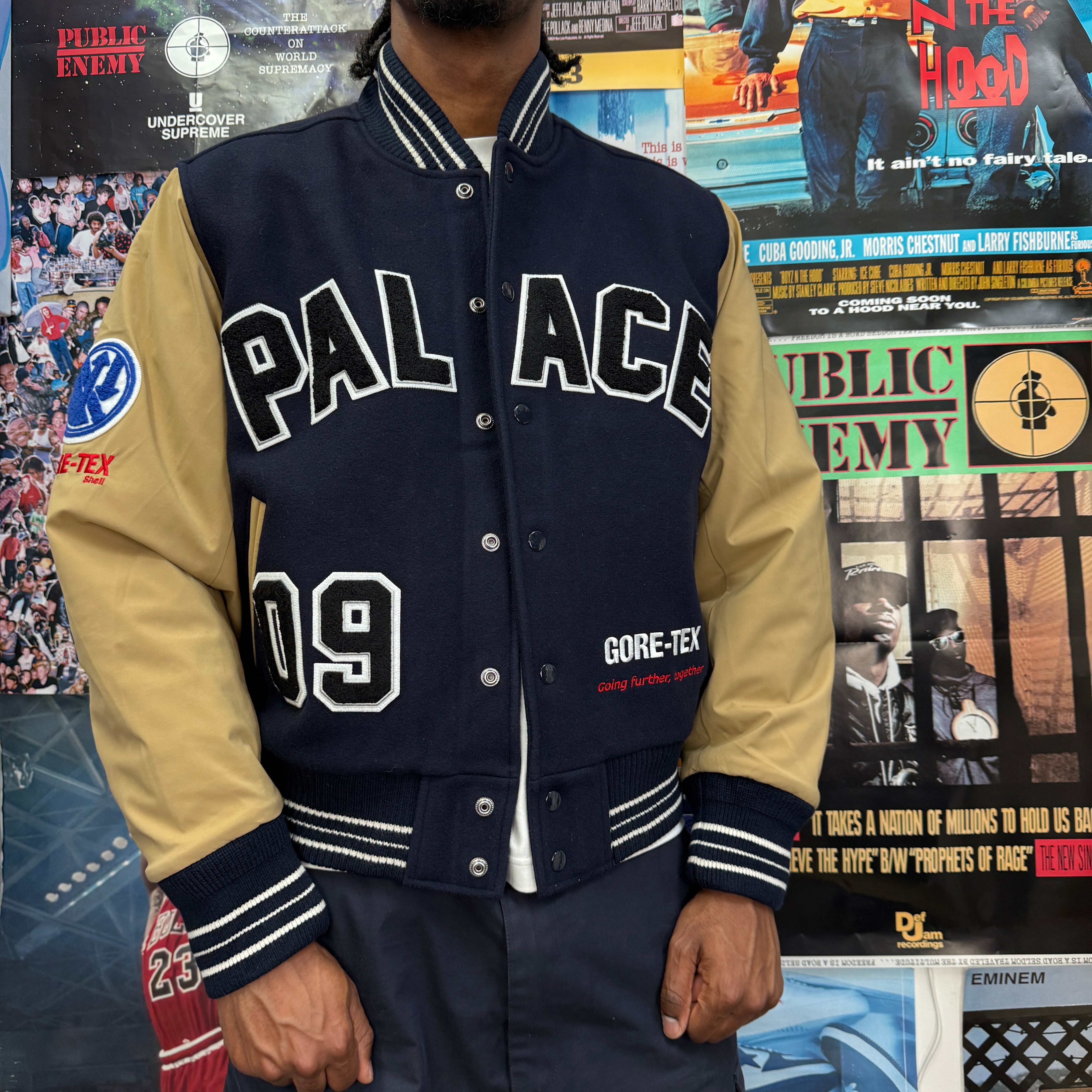 PALACE GORETEX GOING FURTHER VARSITY JACKET