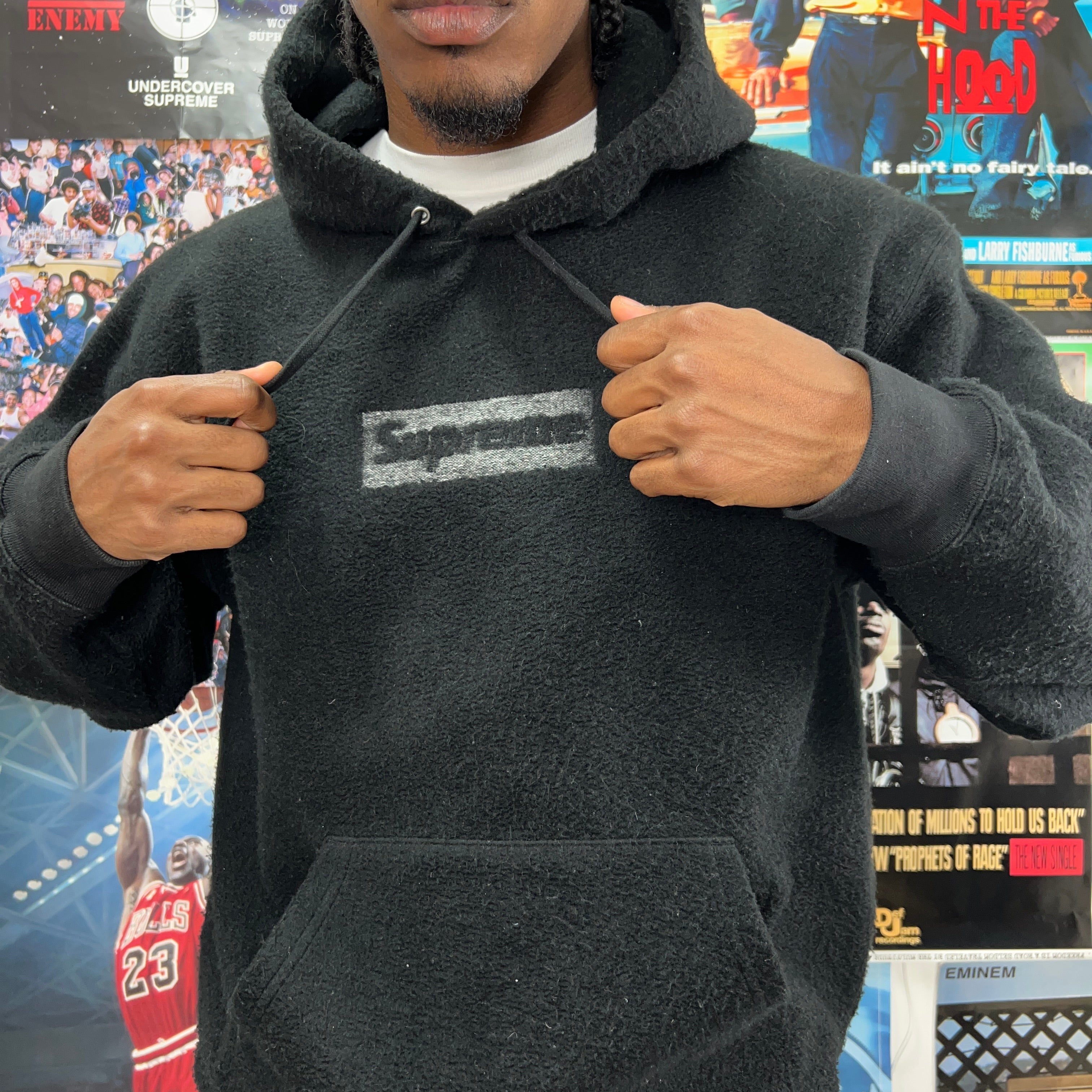 SUPREME INSIDE OUT BLACK BOX LOGO HOODIE