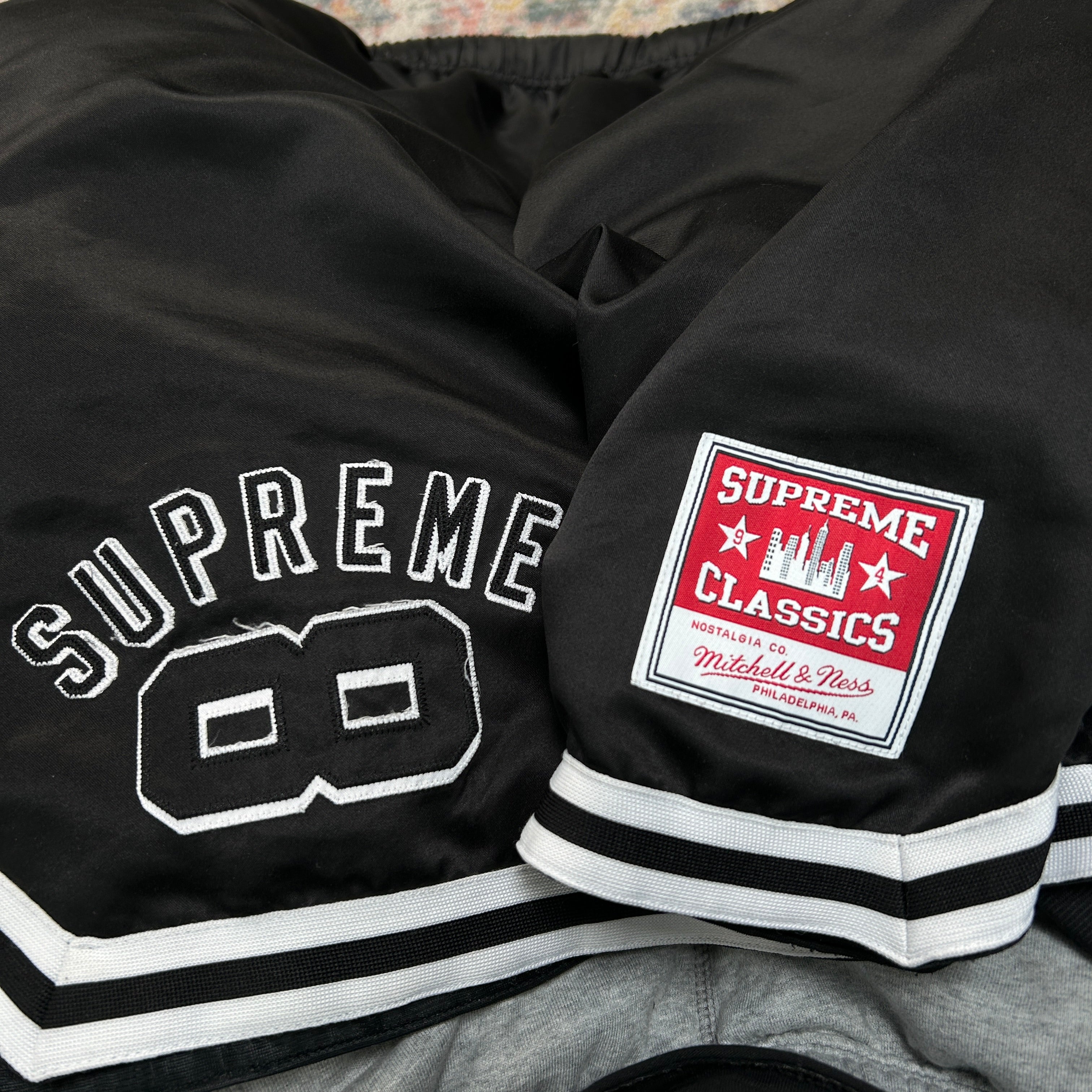 SUPREME SS23 MITCHELL & NESS SATIN BASKETBALL SHORTS