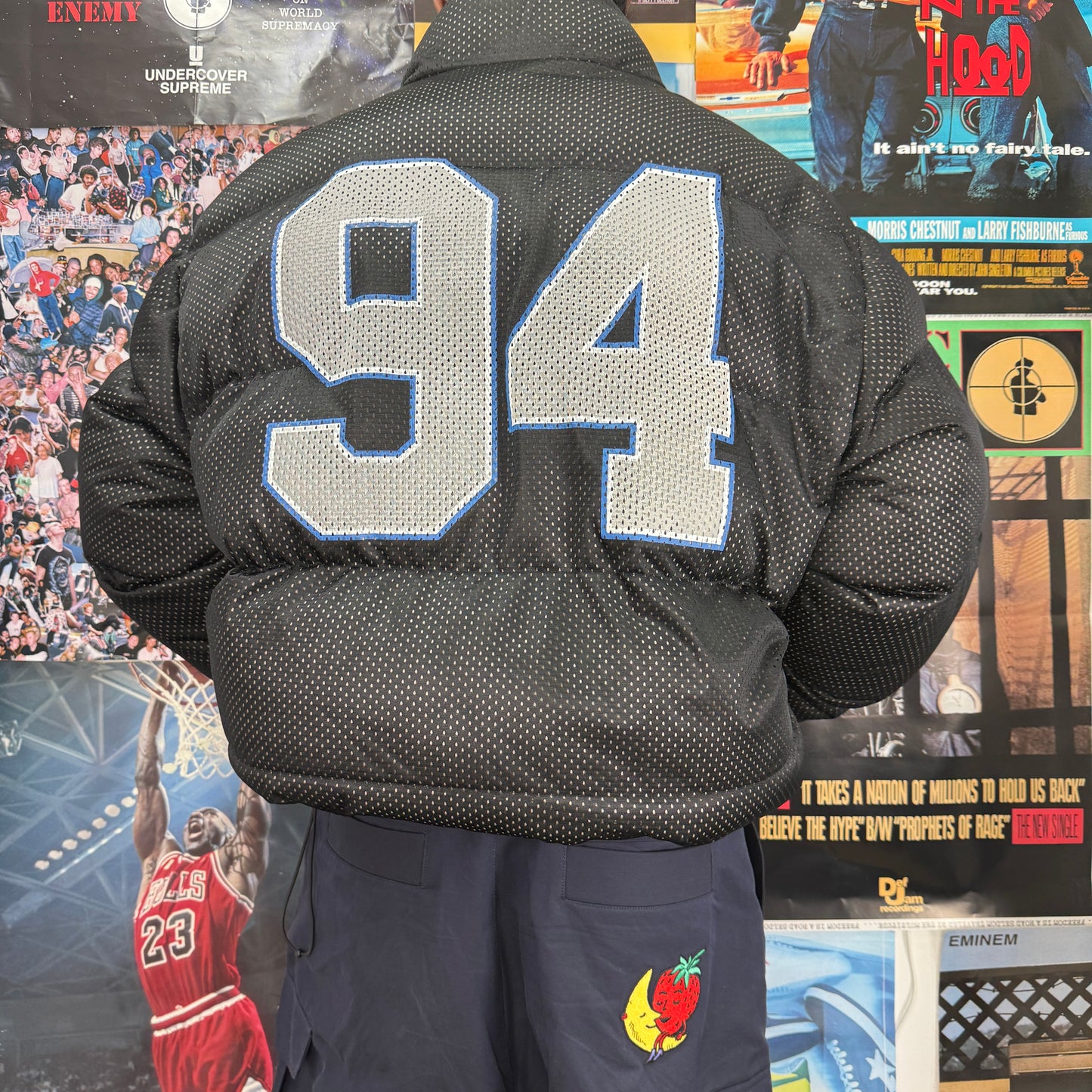 SUPREME SS23 MESH JERSEY PUFFER JACKET