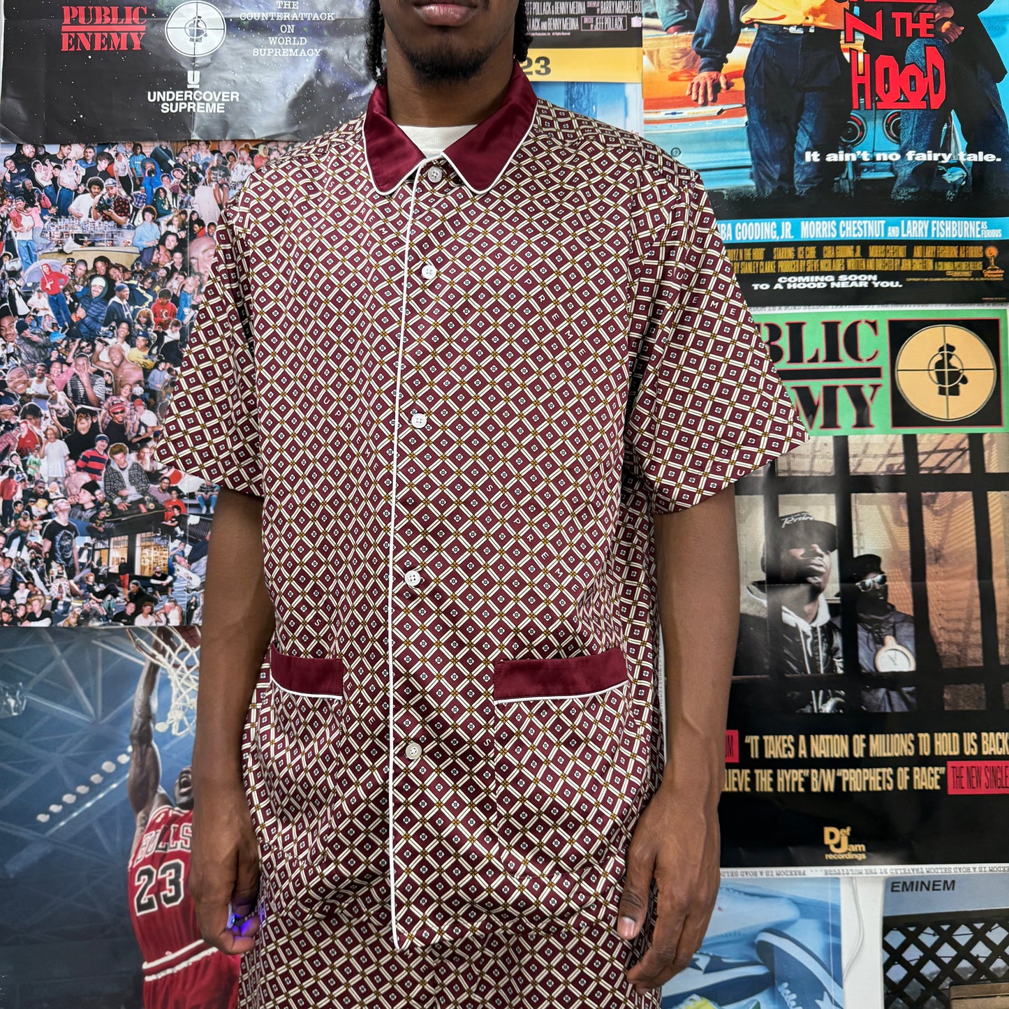 SUPREME SS20 SATIN PAJAMA TOP & BOTTOMS SET