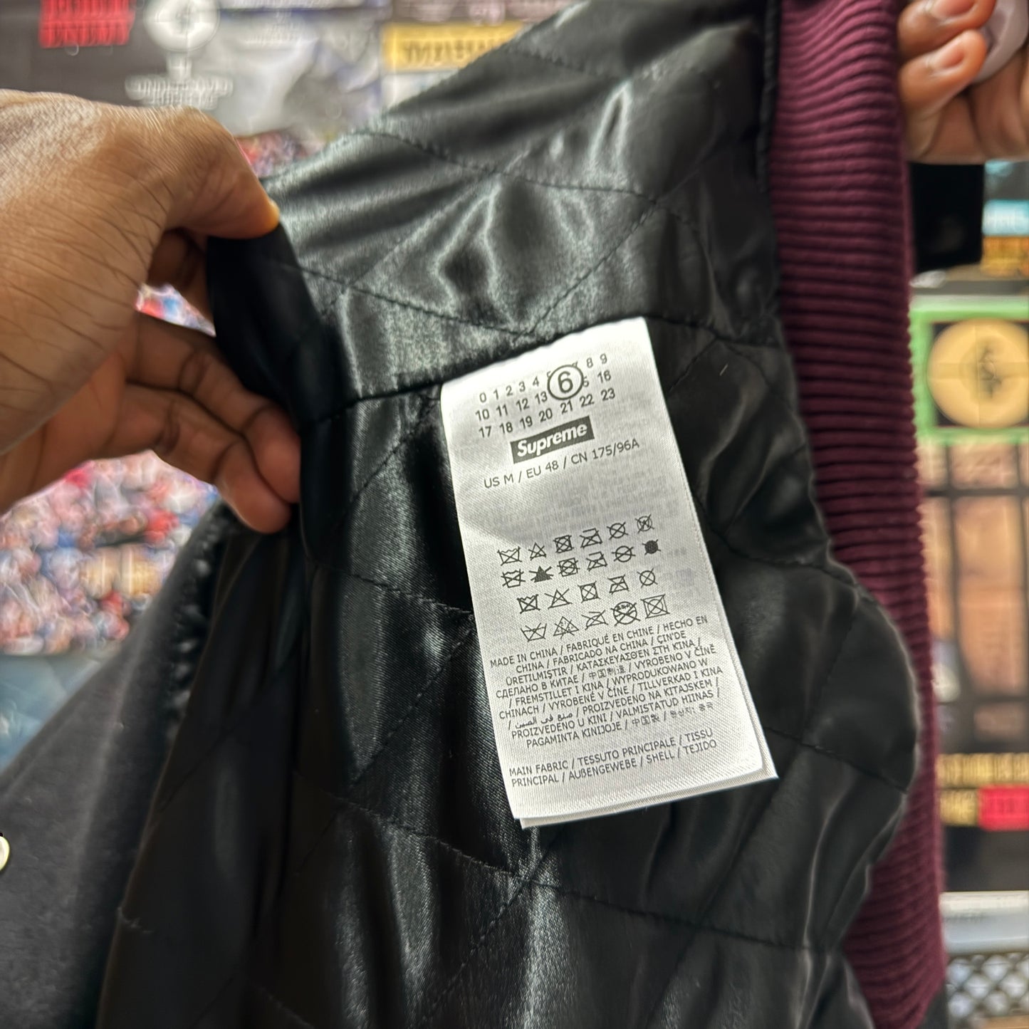 SUPREME MM6 MAISON MARGIELA SS24 SPLIT VARSITY JACKET