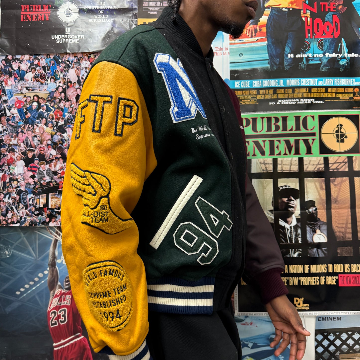 SUPREME MM6 MAISON MARGIELA SS24 SPLIT VARSITY JACKET