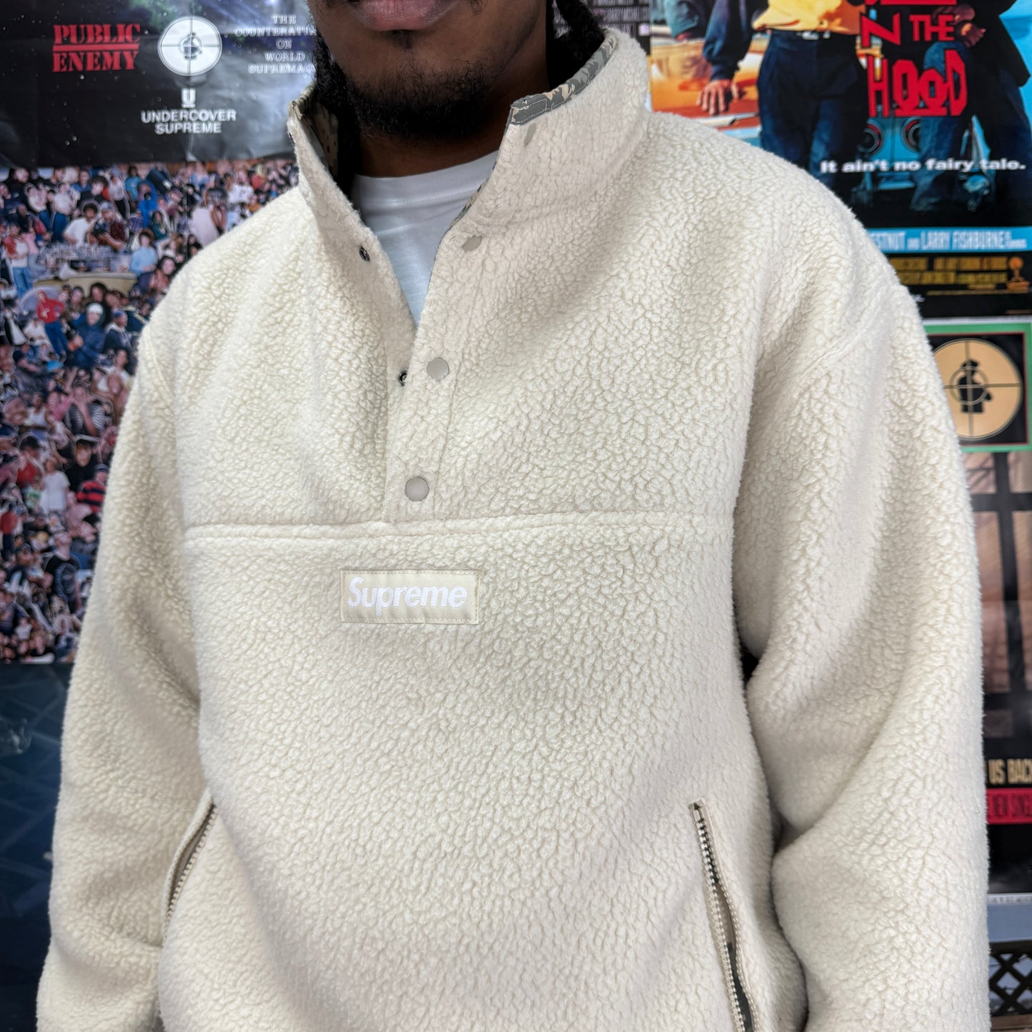 SUPREME FW23 POLARTEC SHEARLING REVERSIBLE PULLOVER