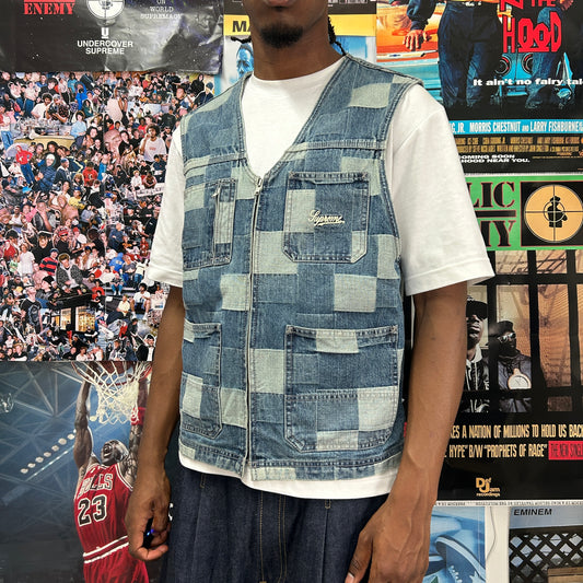 SUPREME SS21 PATCHED DENIM VEST