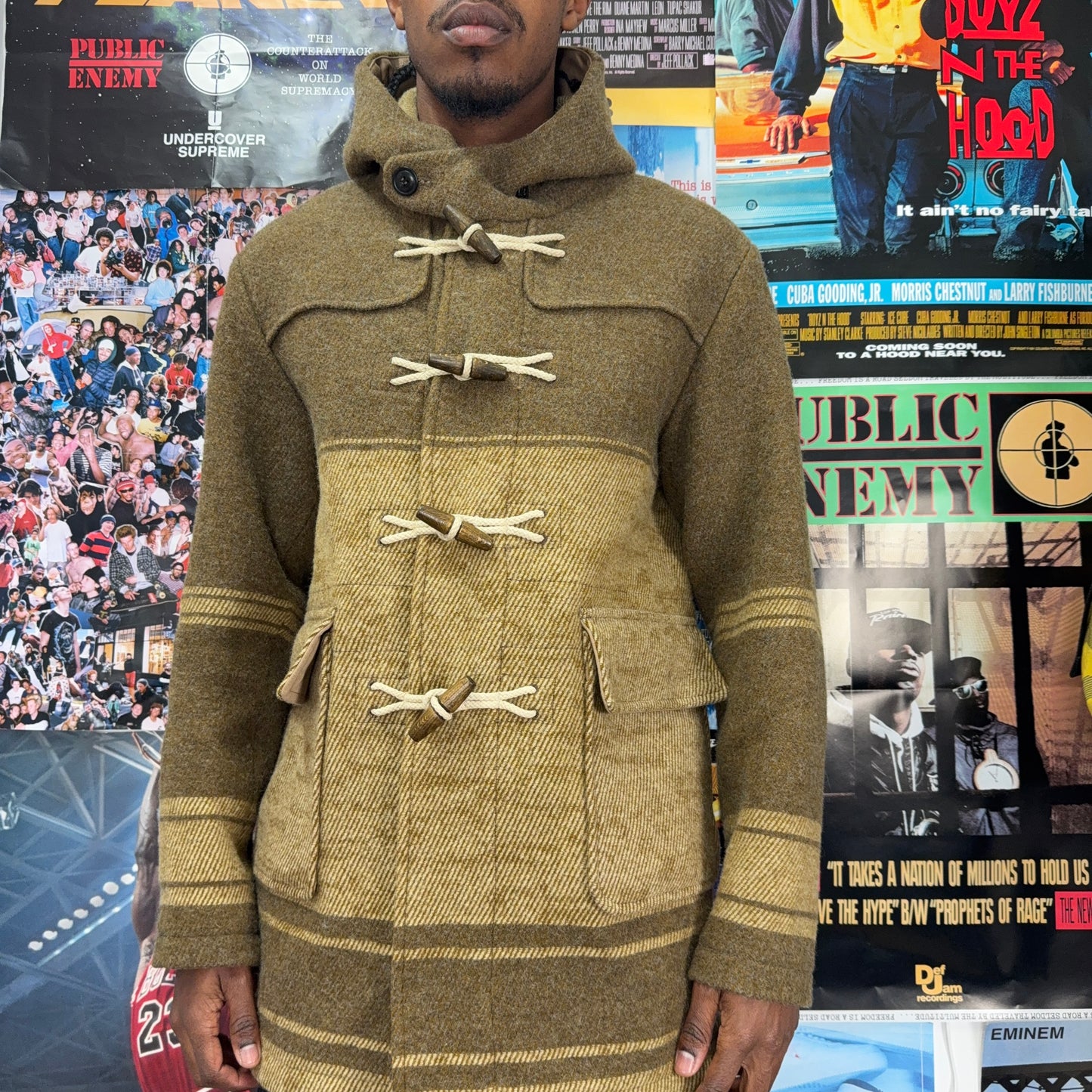 PALACE C.P COMPANY FW22 DUFFEL RUBBER WOOL JACKET