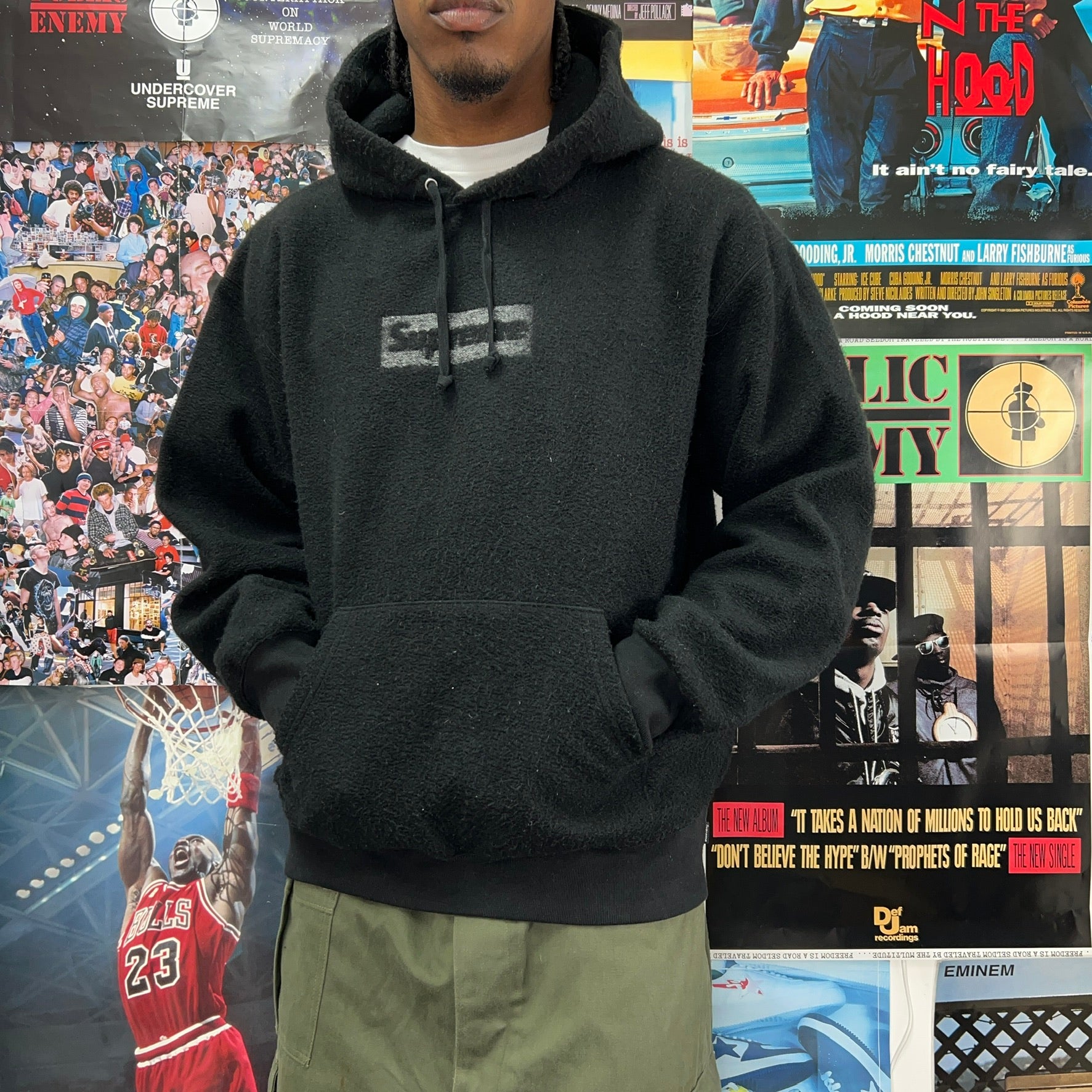 SUPREME INSIDE OUT BLACK BOX LOGO HOODIE