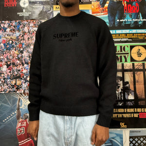 SUPREME BLACK KNIT JUMPER