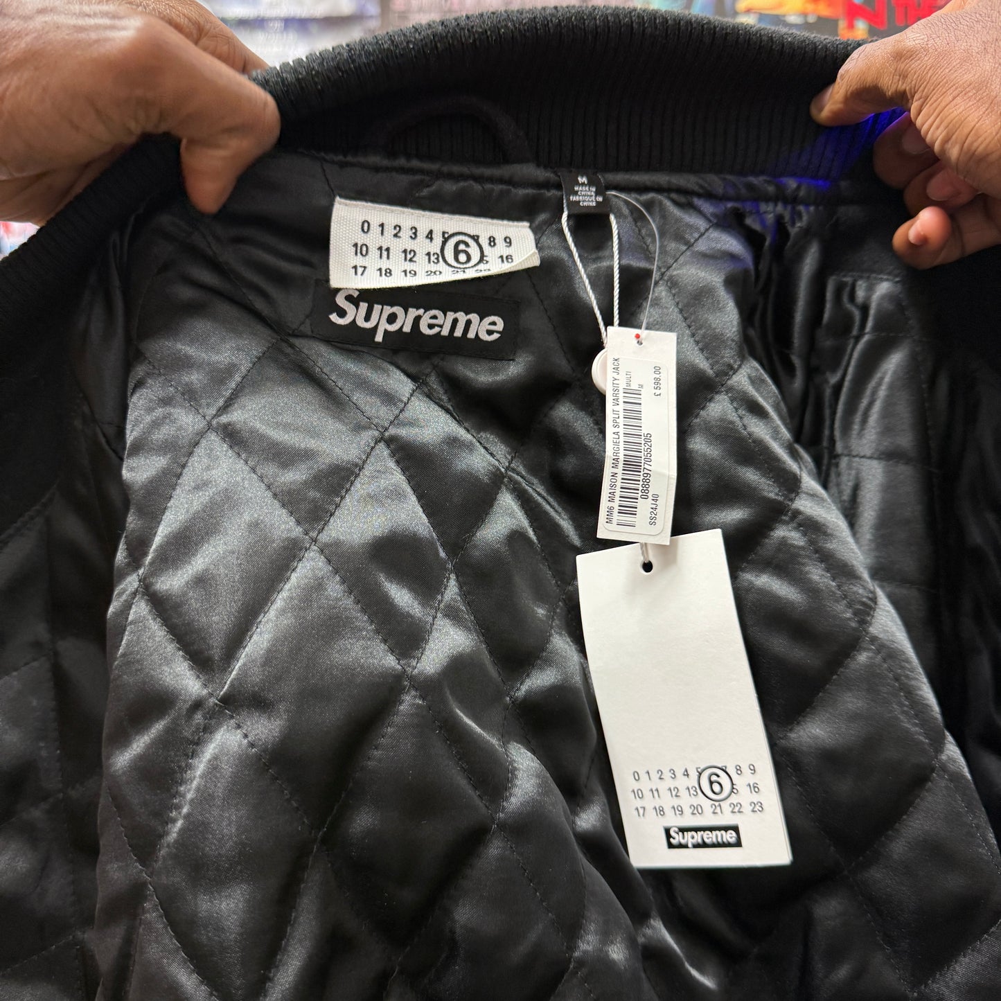 SUPREME MM6 MAISON MARGIELA SS24 SPLIT VARSITY JACKET